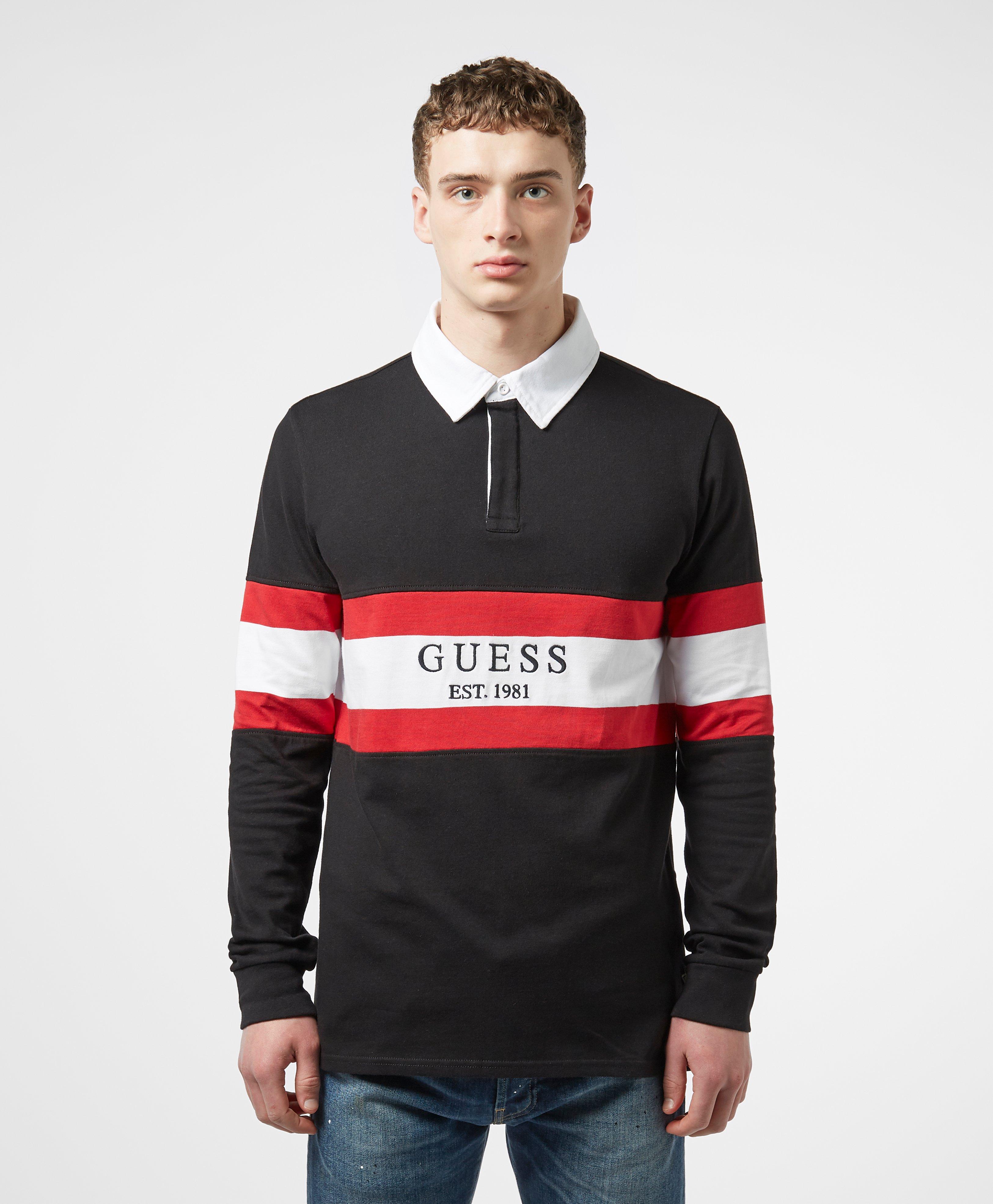 guess long sleeve rugby shirt