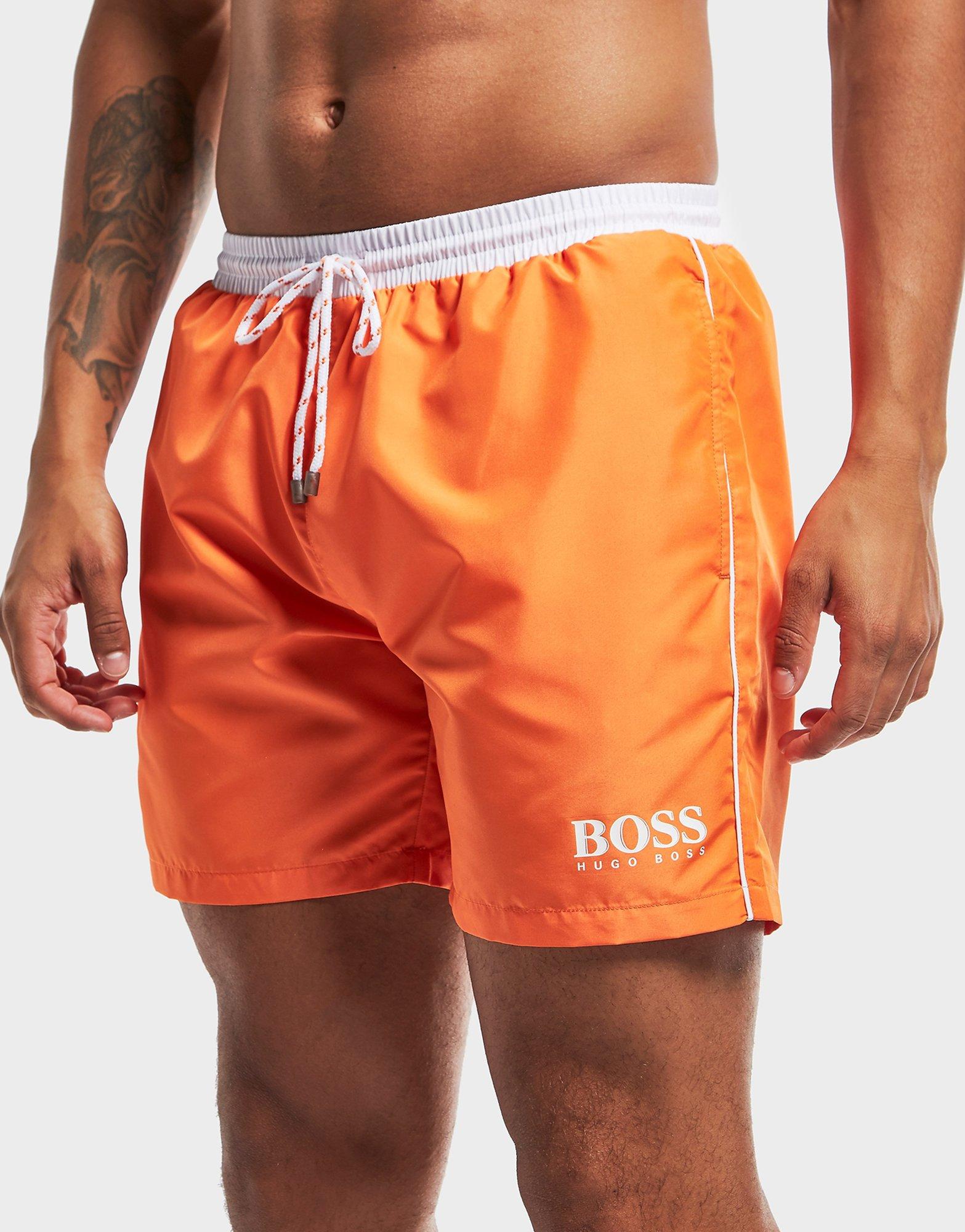 hugo boss swim shorts orange