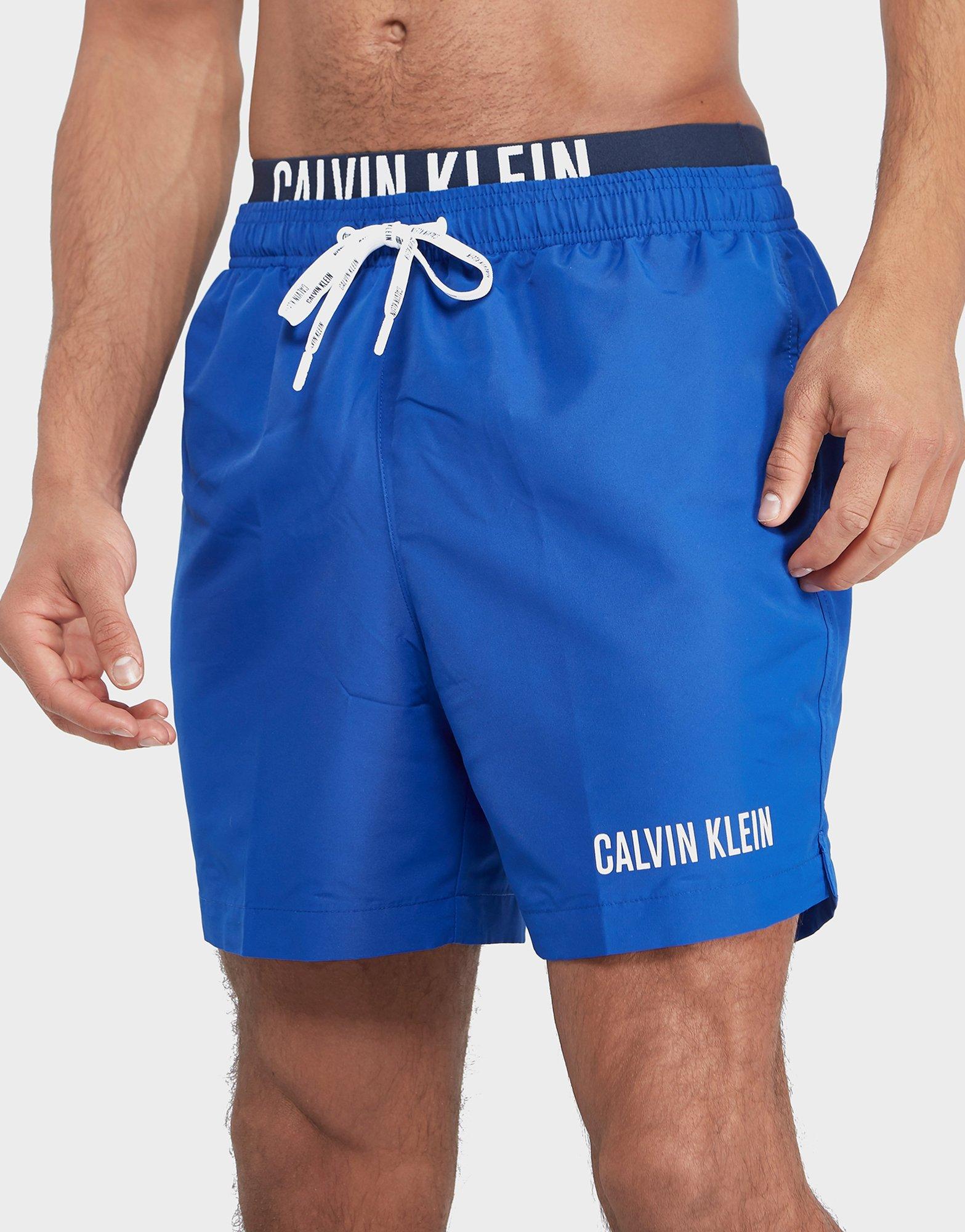 double waistband swim shorts