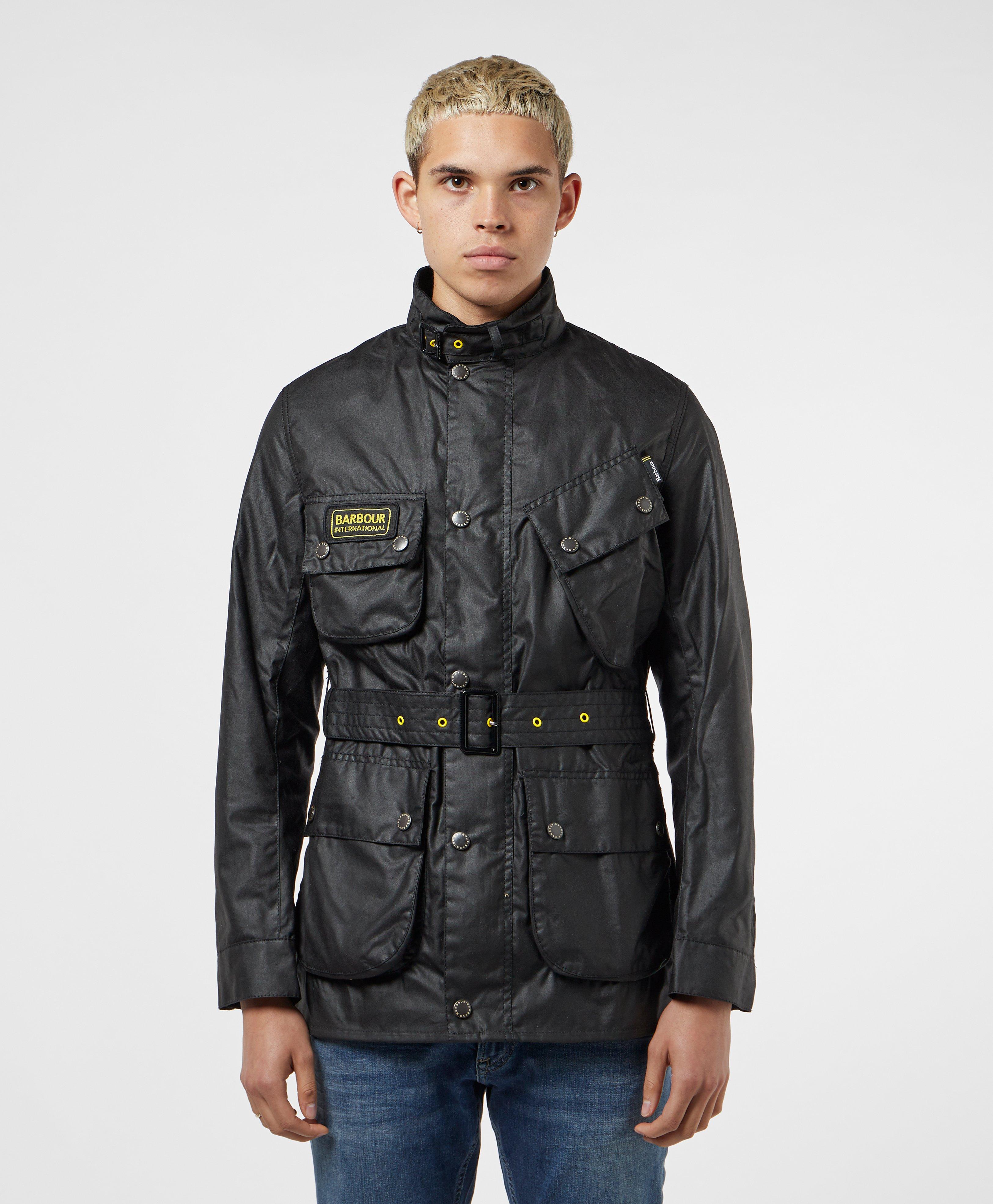 barbour belt wax jacket