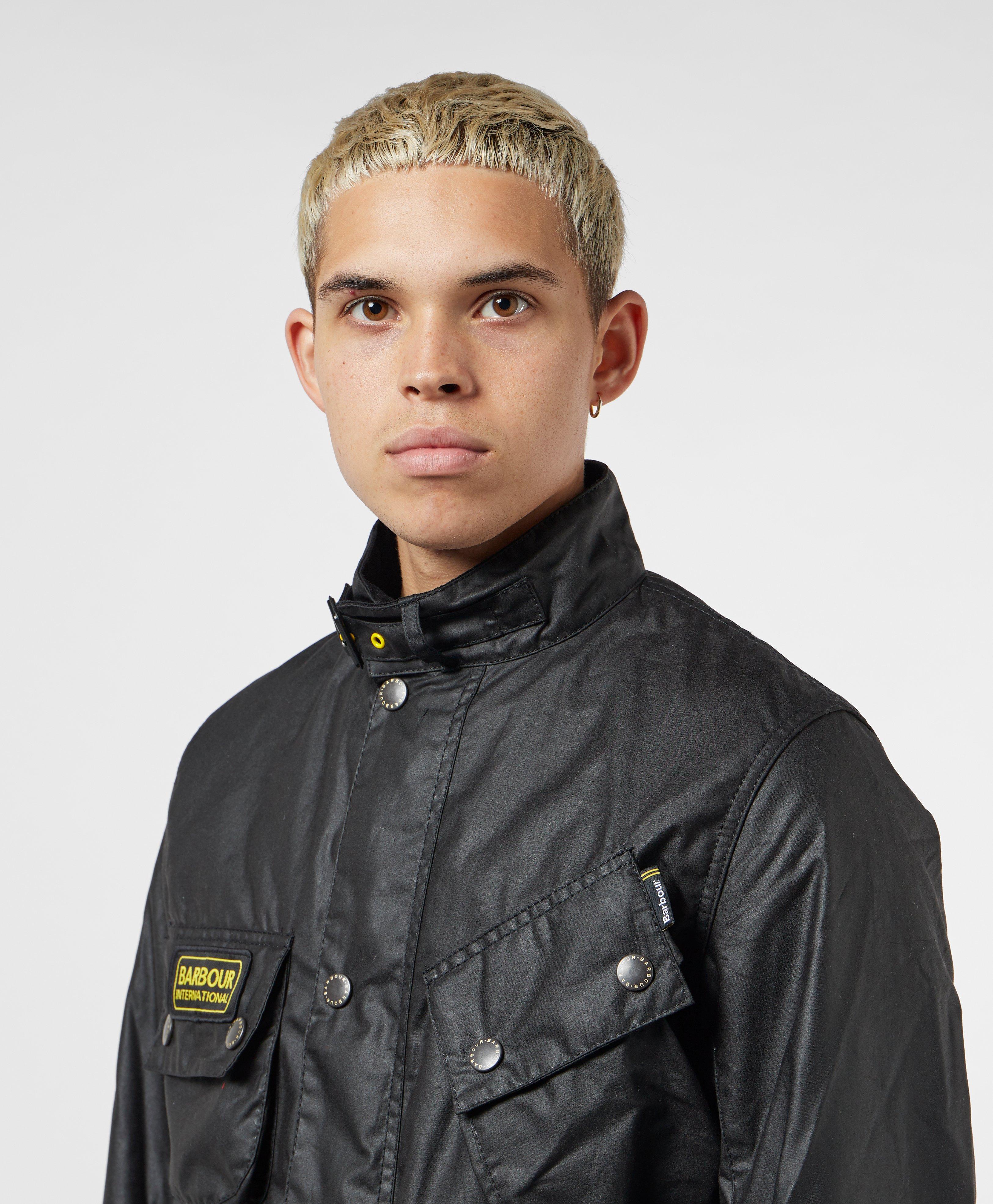 barbour slim wax jacket