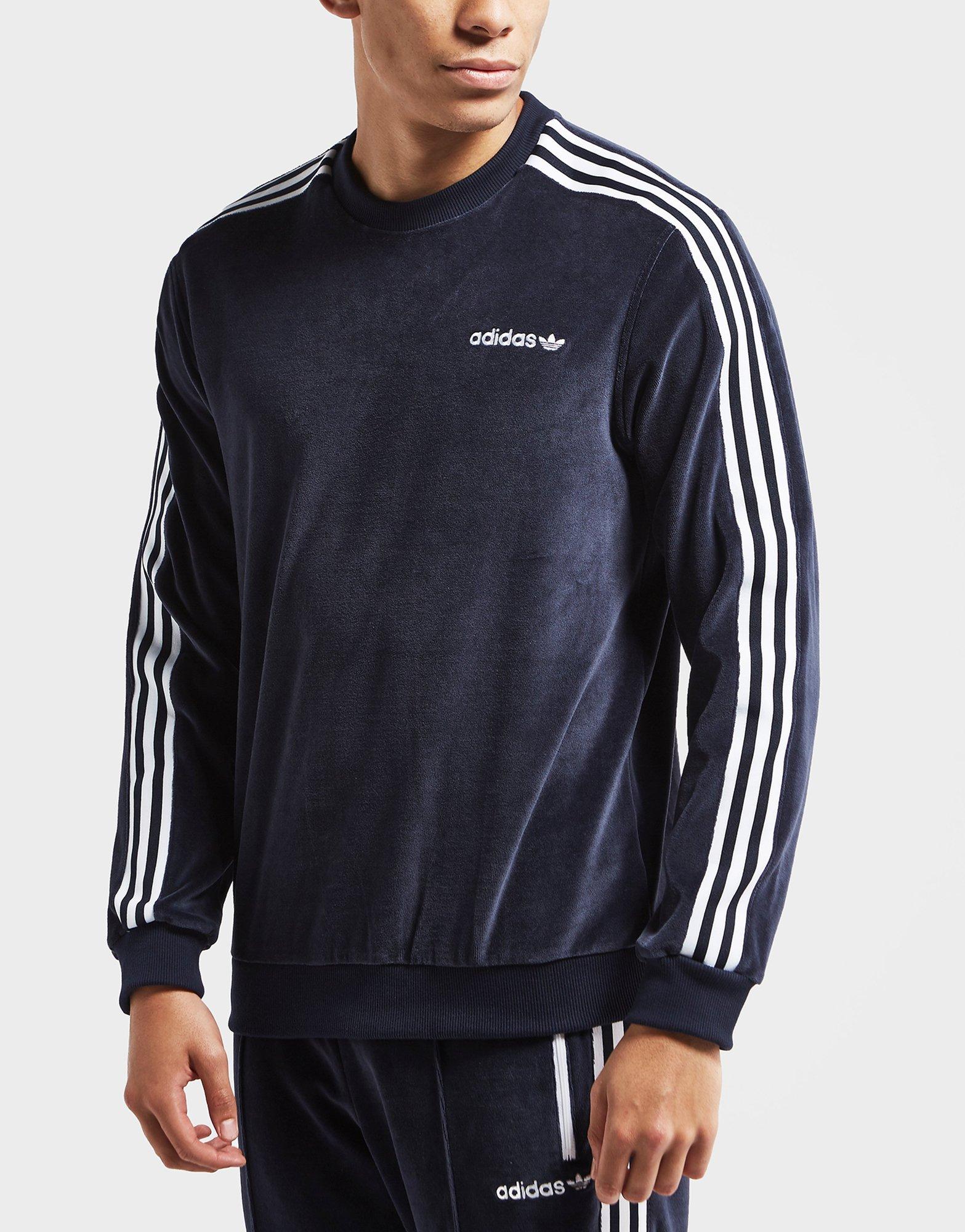 adidas velour crew sweatshirt