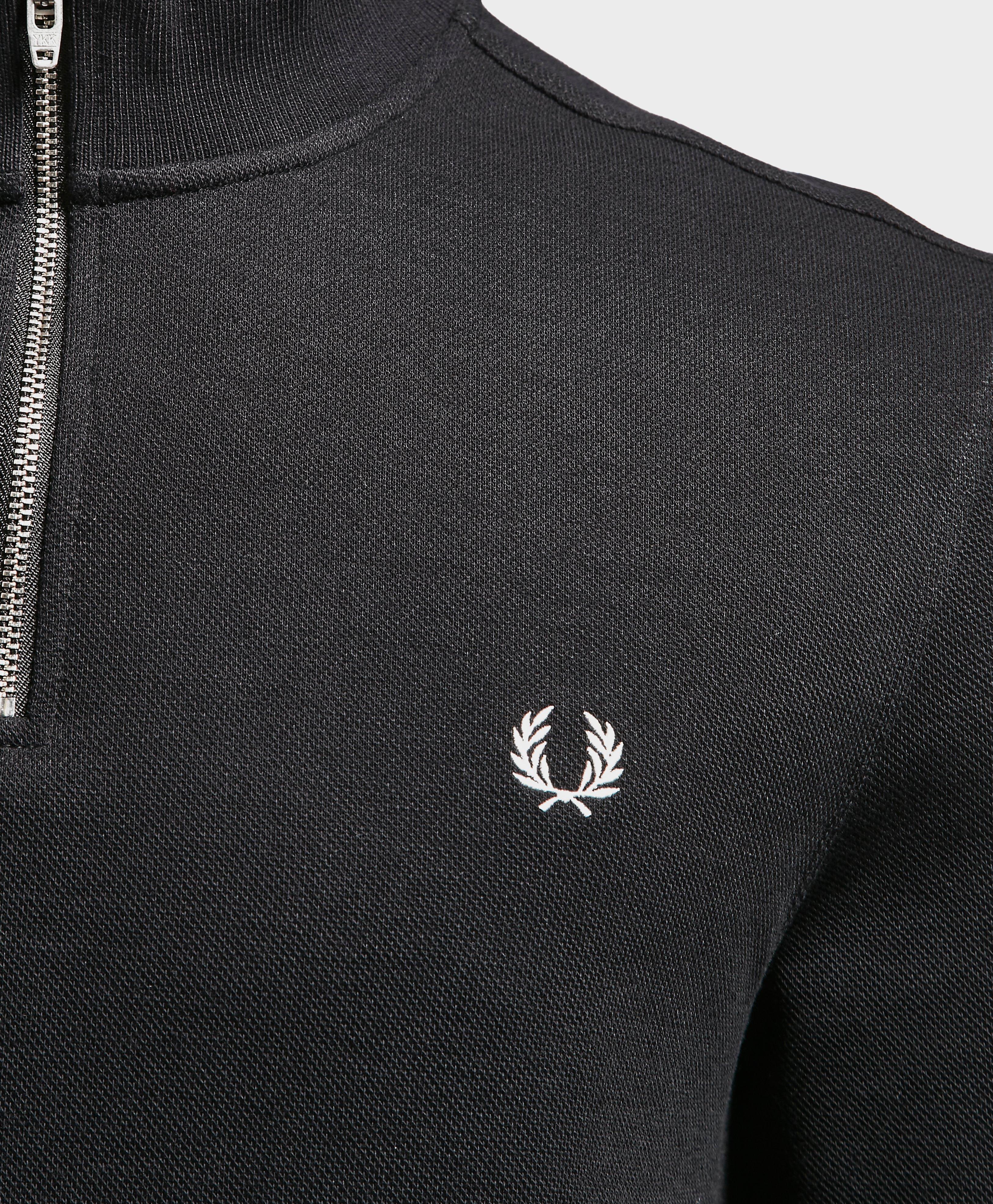 fred perry half zip pique sweatshirt