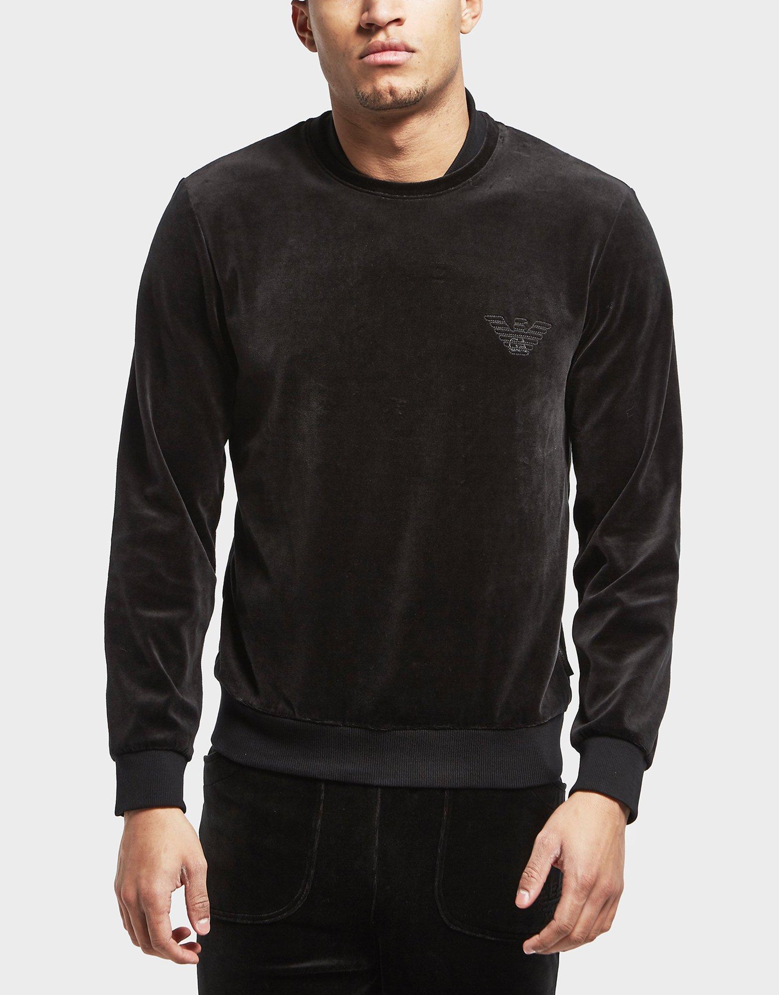 【EMPORIO ARMANI】 ★ Men's Velour Logo Wide Sweatshirt ★ Emporio Armani Velour Sweatshirt 2025 | www.levitan.com
