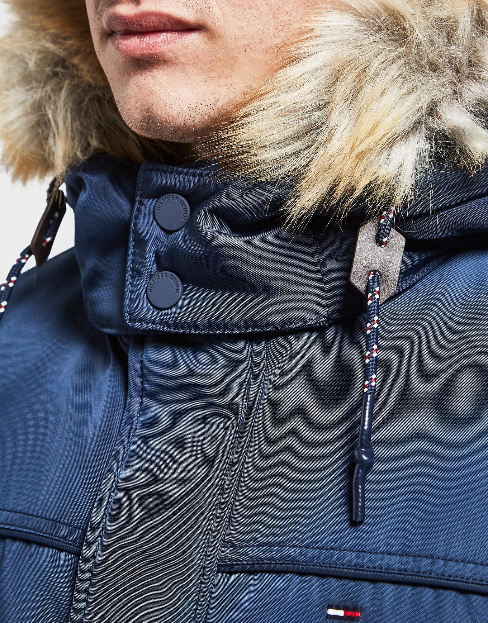 tommy hilfiger fur hooded padded bomber jacket