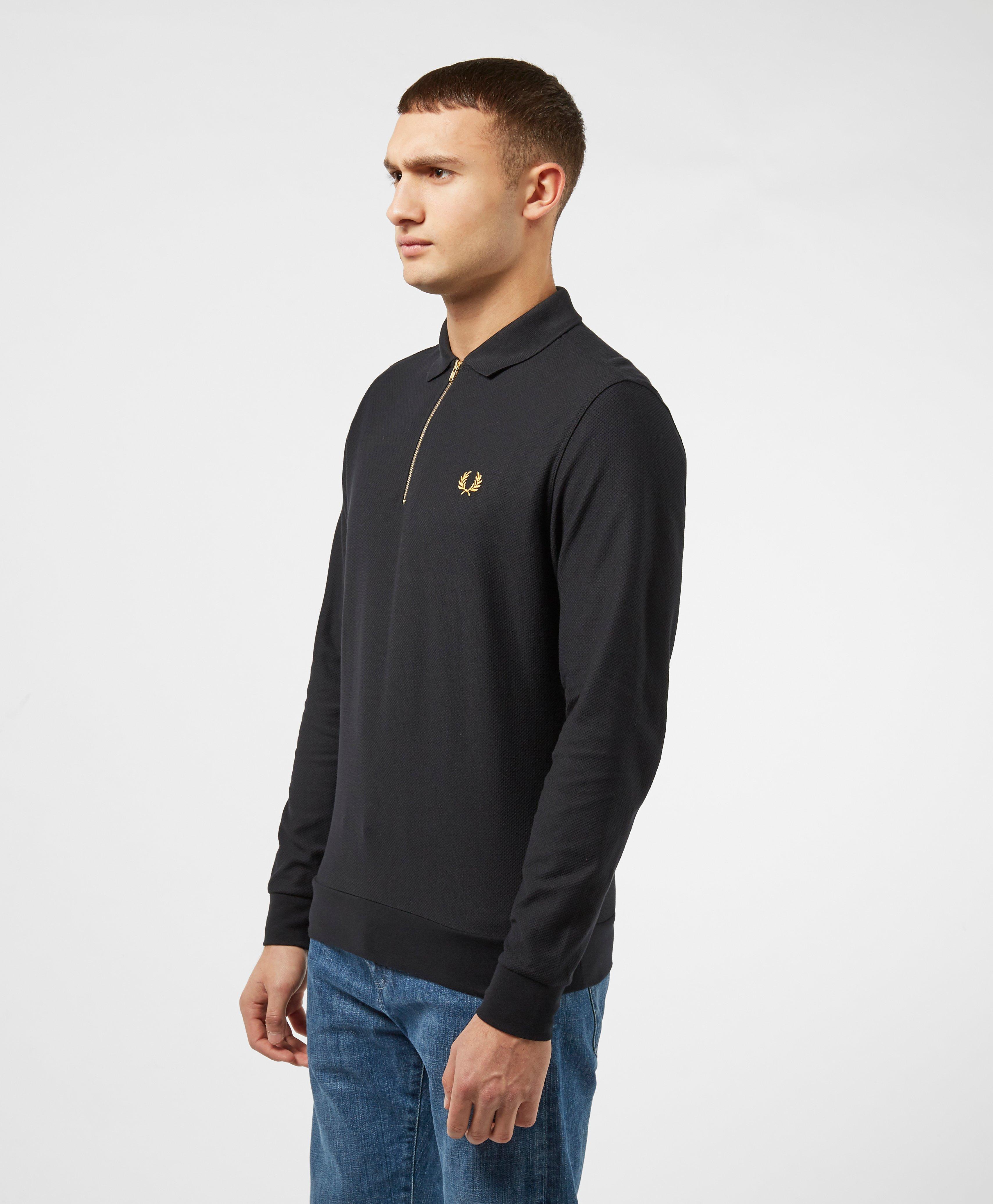 long sleeve zip polo