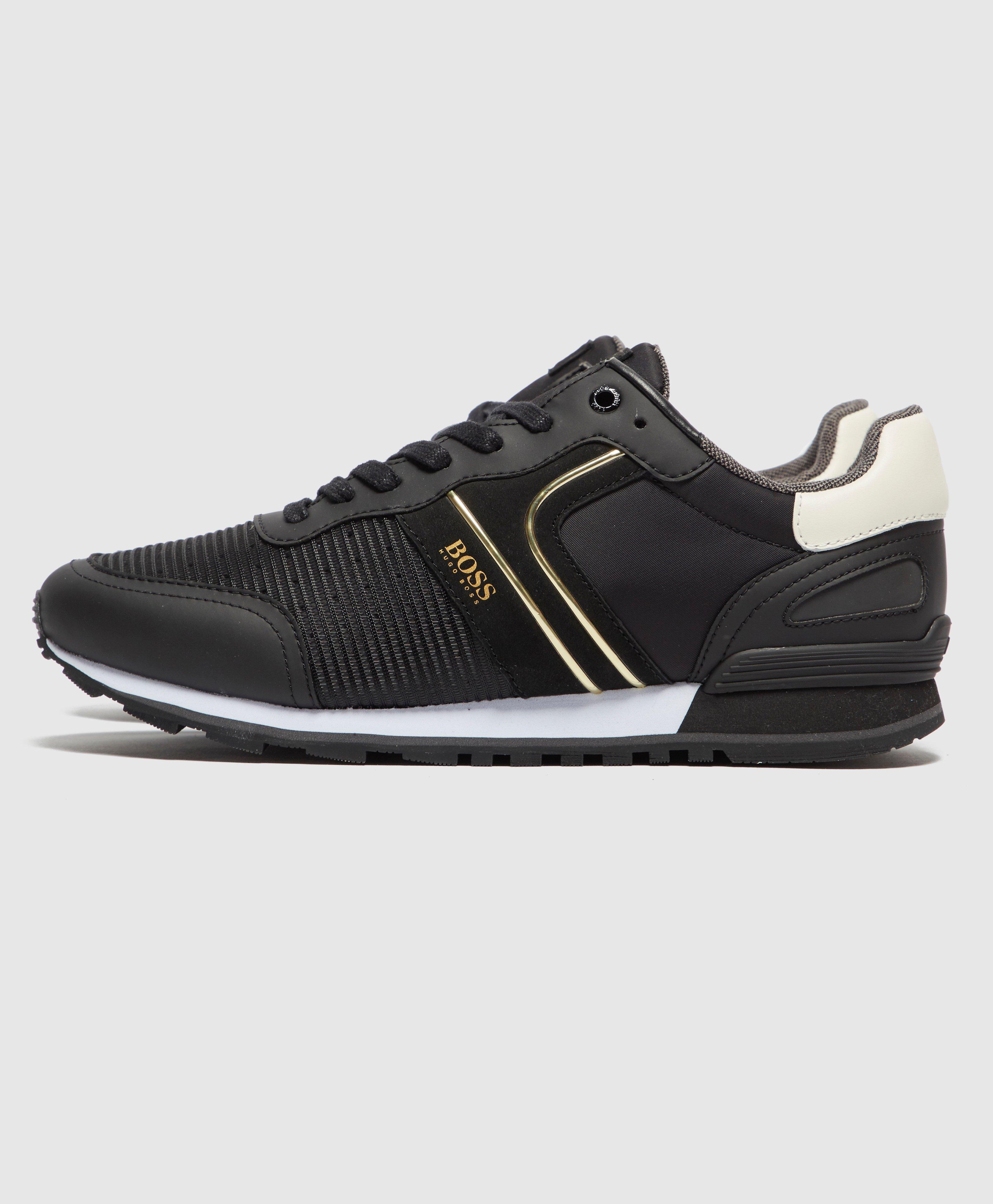 hugo boss trainers black and gold