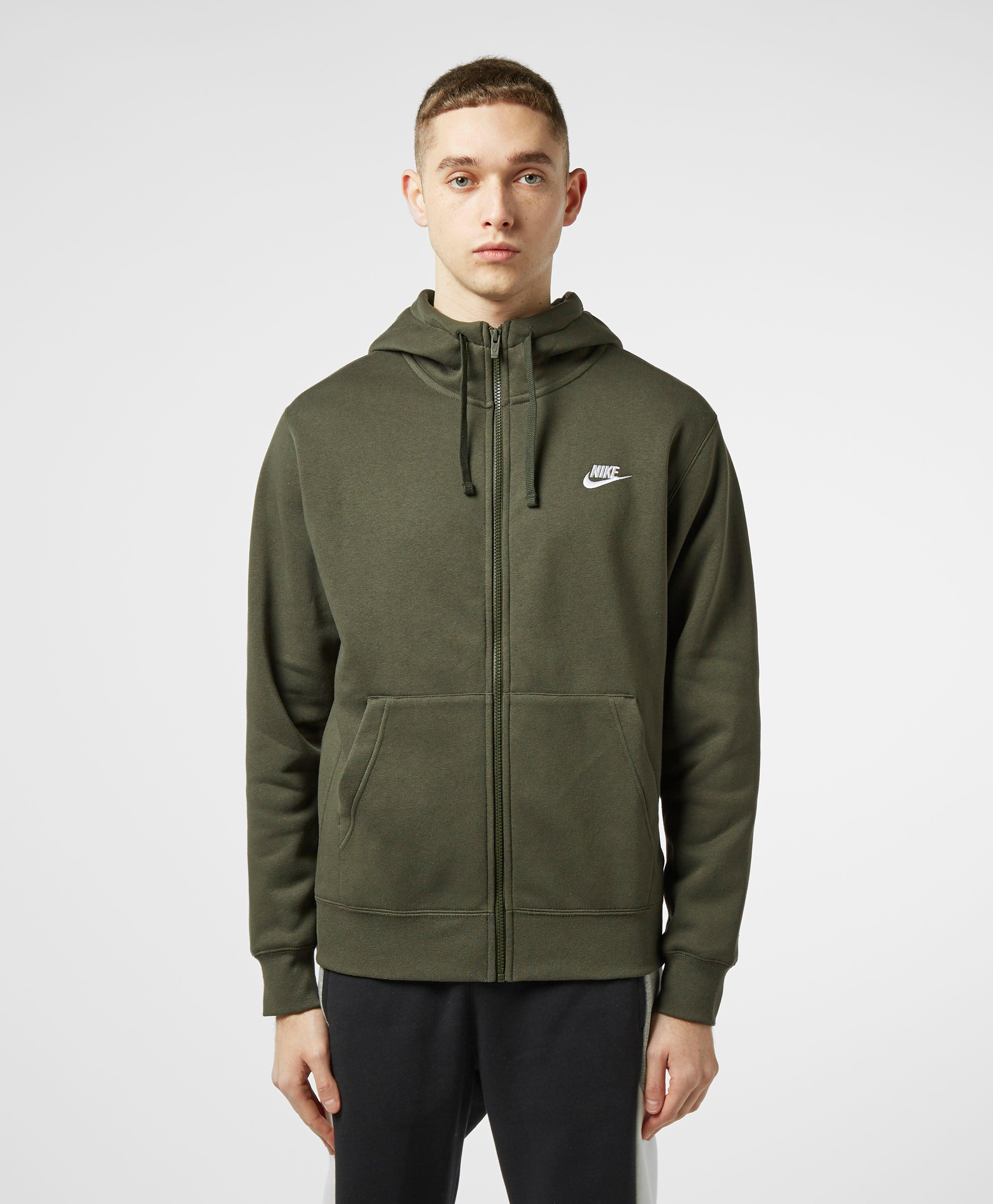 nike green zip hoodie