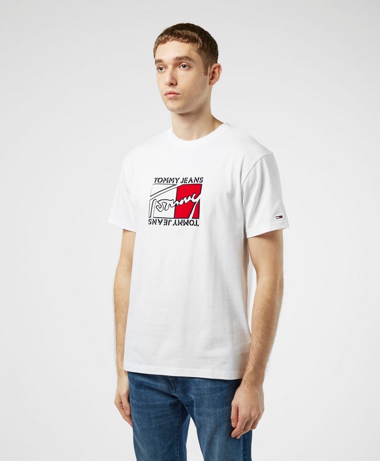 Tommy Jeans Flag Script Short Sleeve T-Shirt | scotts Menswear