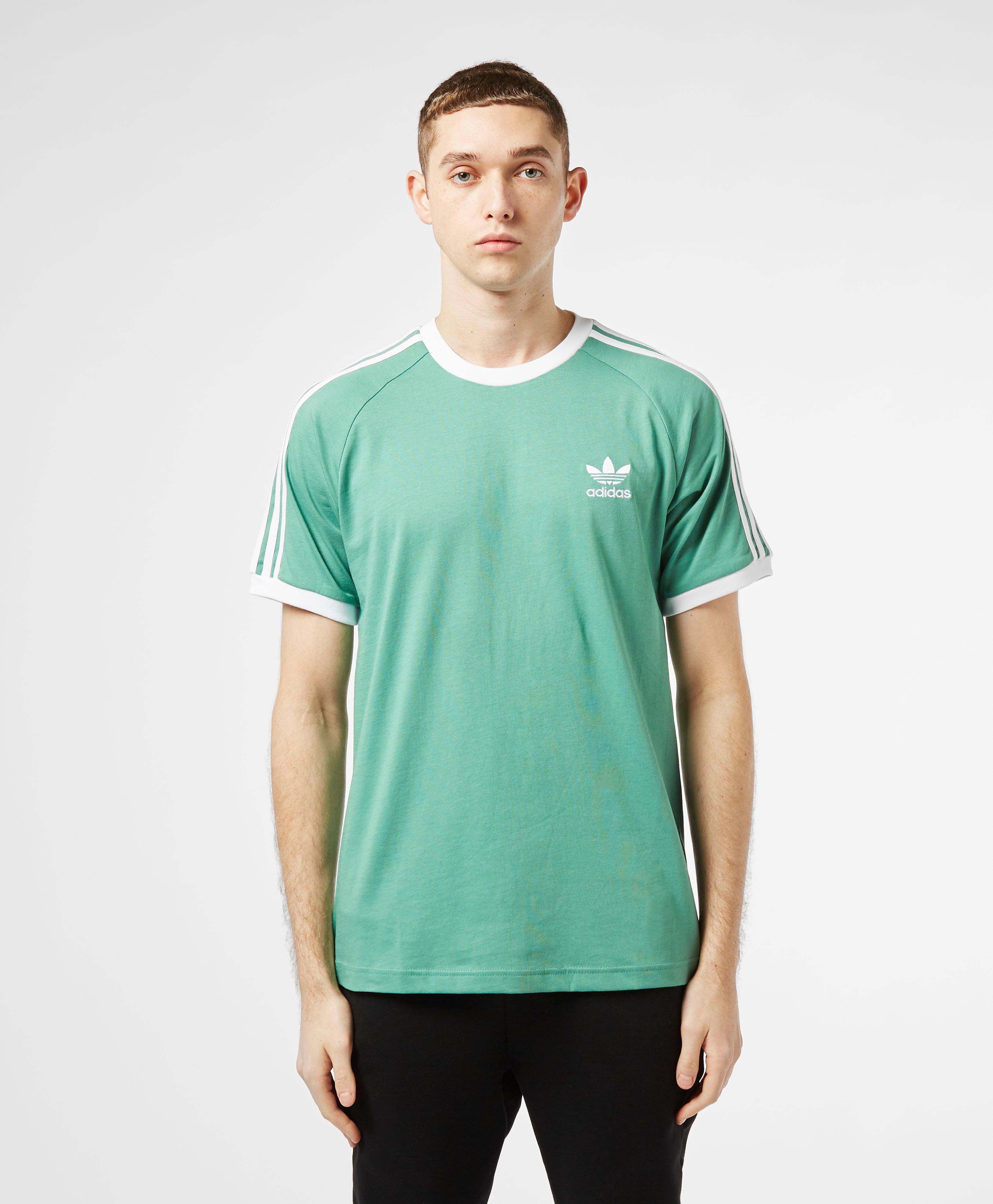 adidas originals california 3 stripe t shirt green