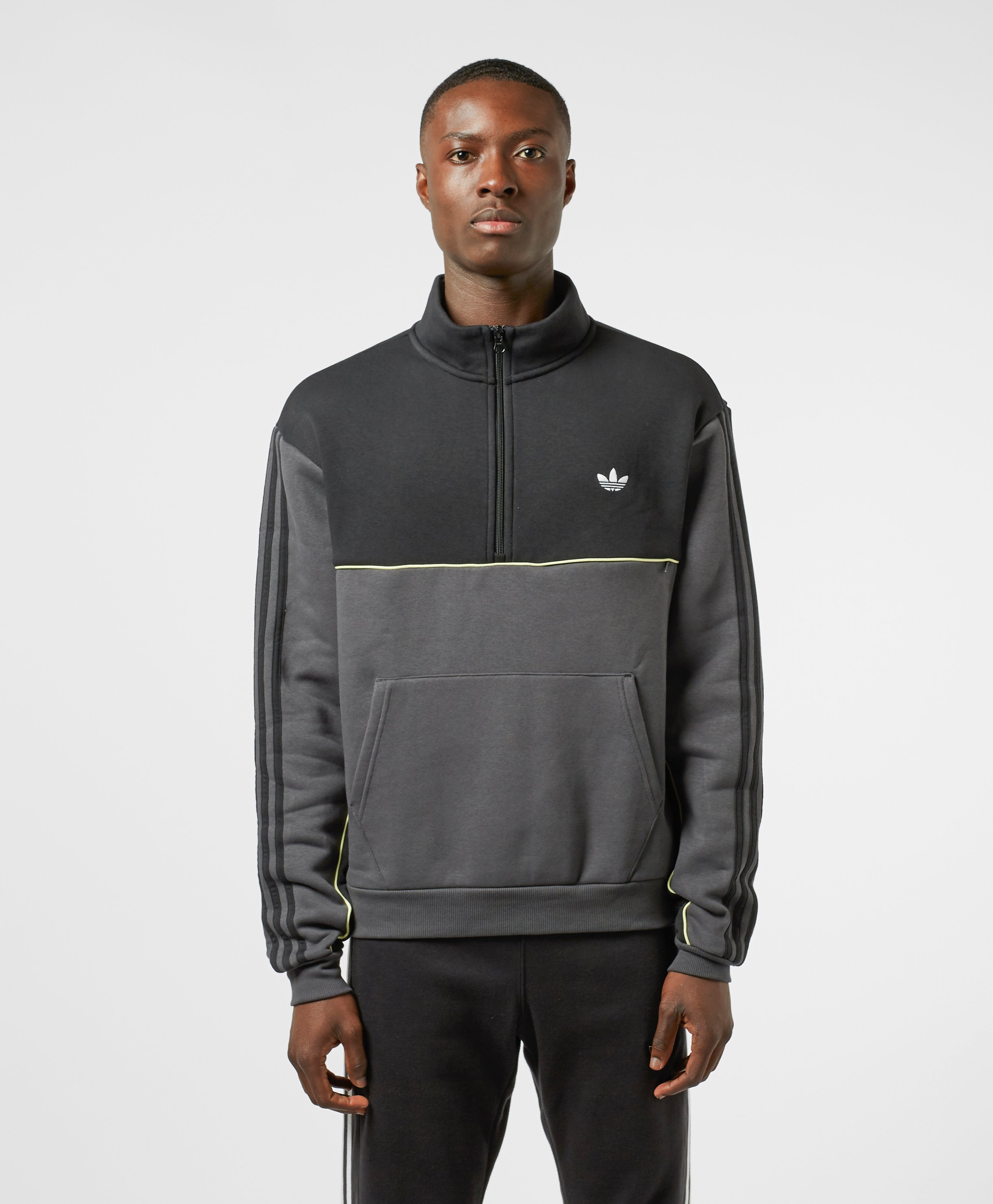 adidas originals half zip pouch pocket jacket navy