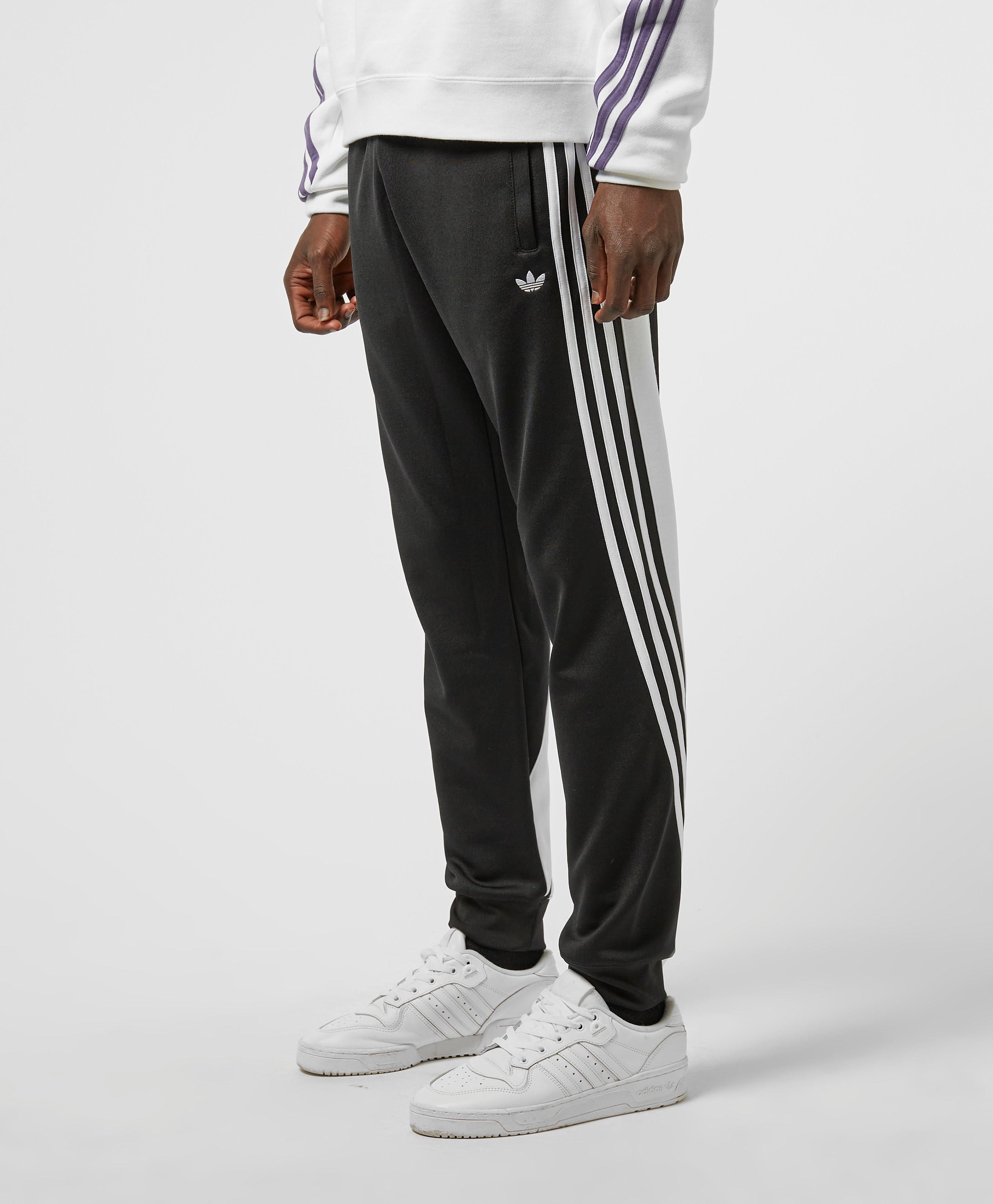 three stripe adidas joggers