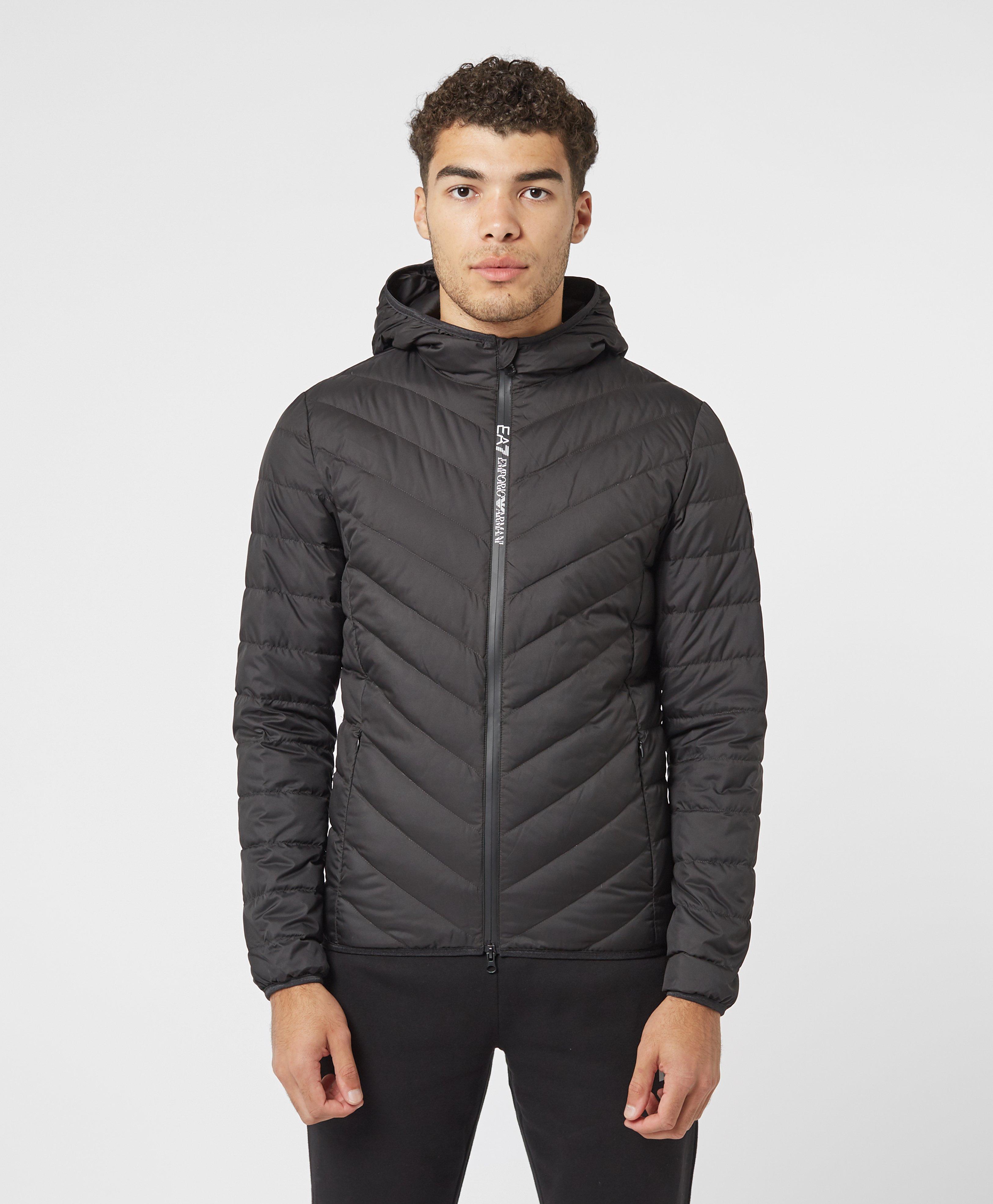 ea7 core logo down jacket