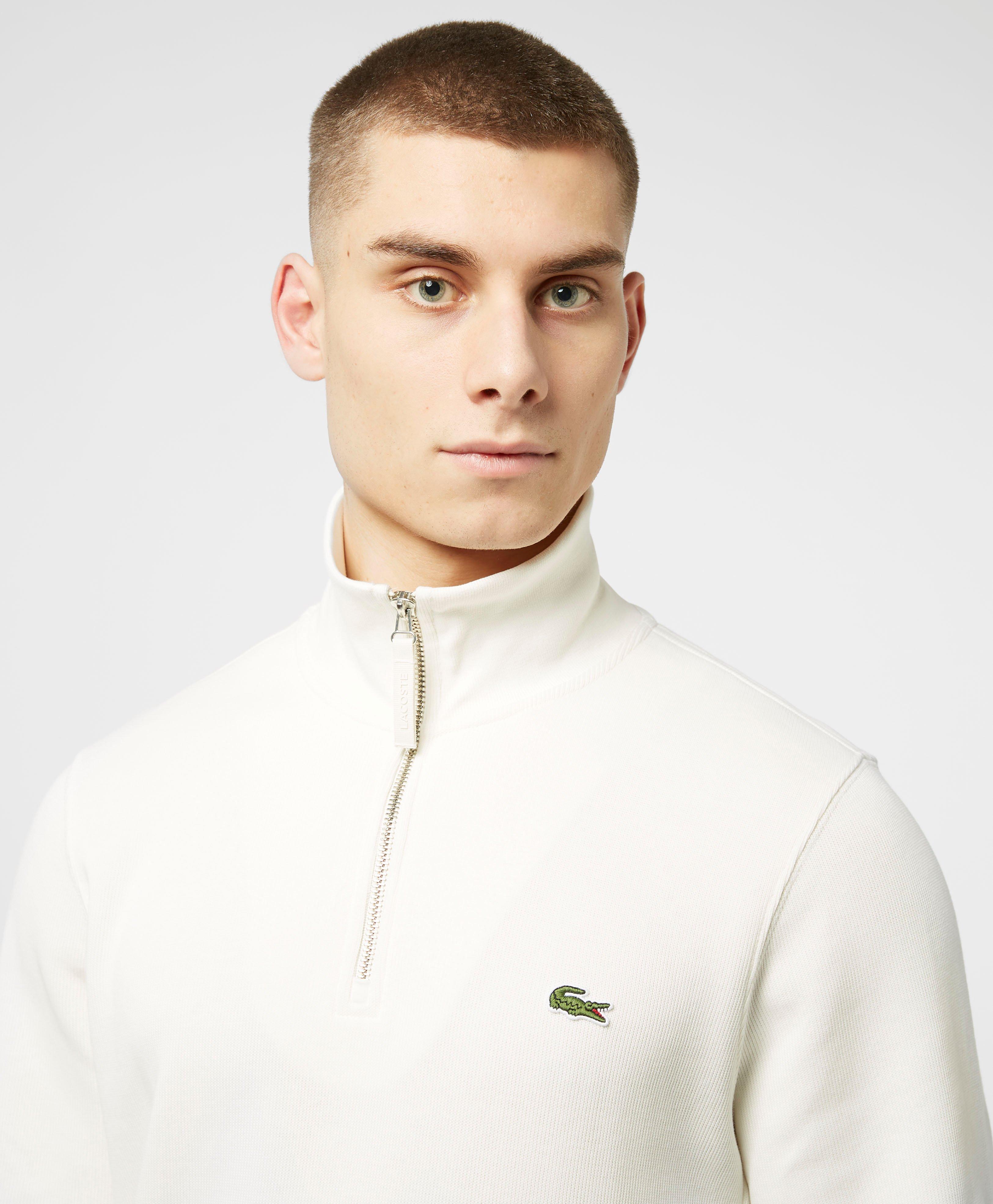 lacoste half zip ribbed sweatshirt