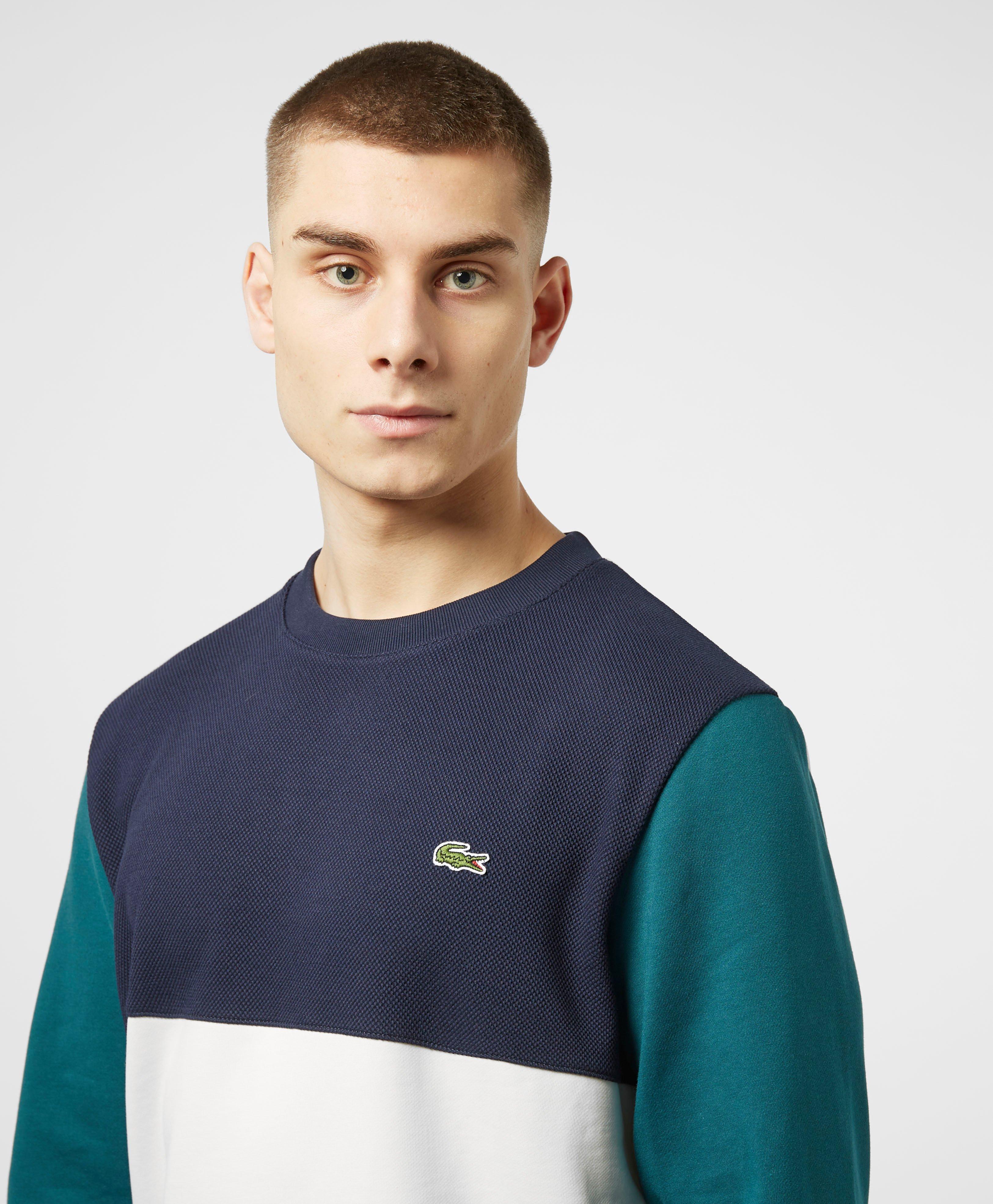 lacoste colour block crew sweatshirt