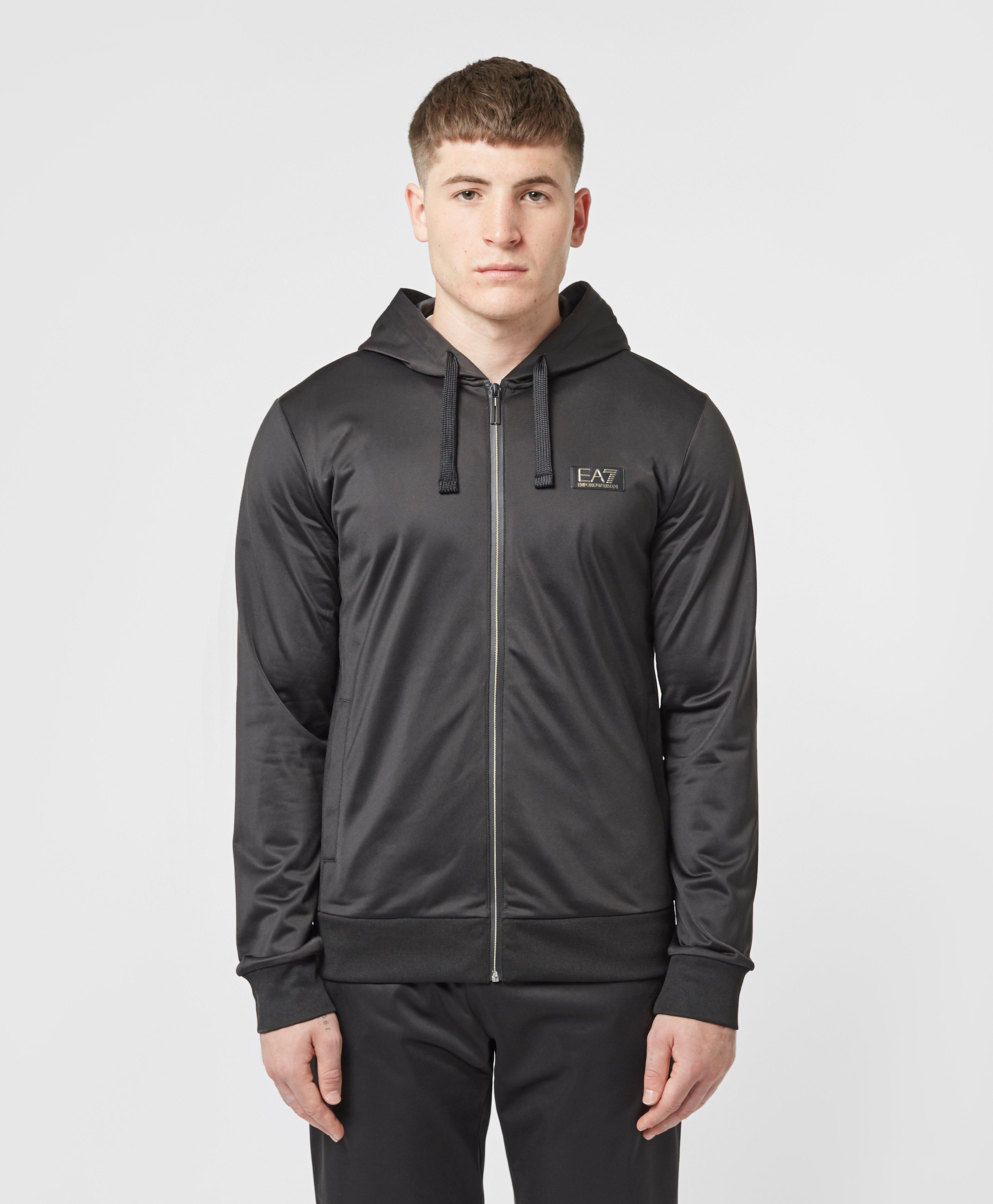 ea7 black zip hoodie