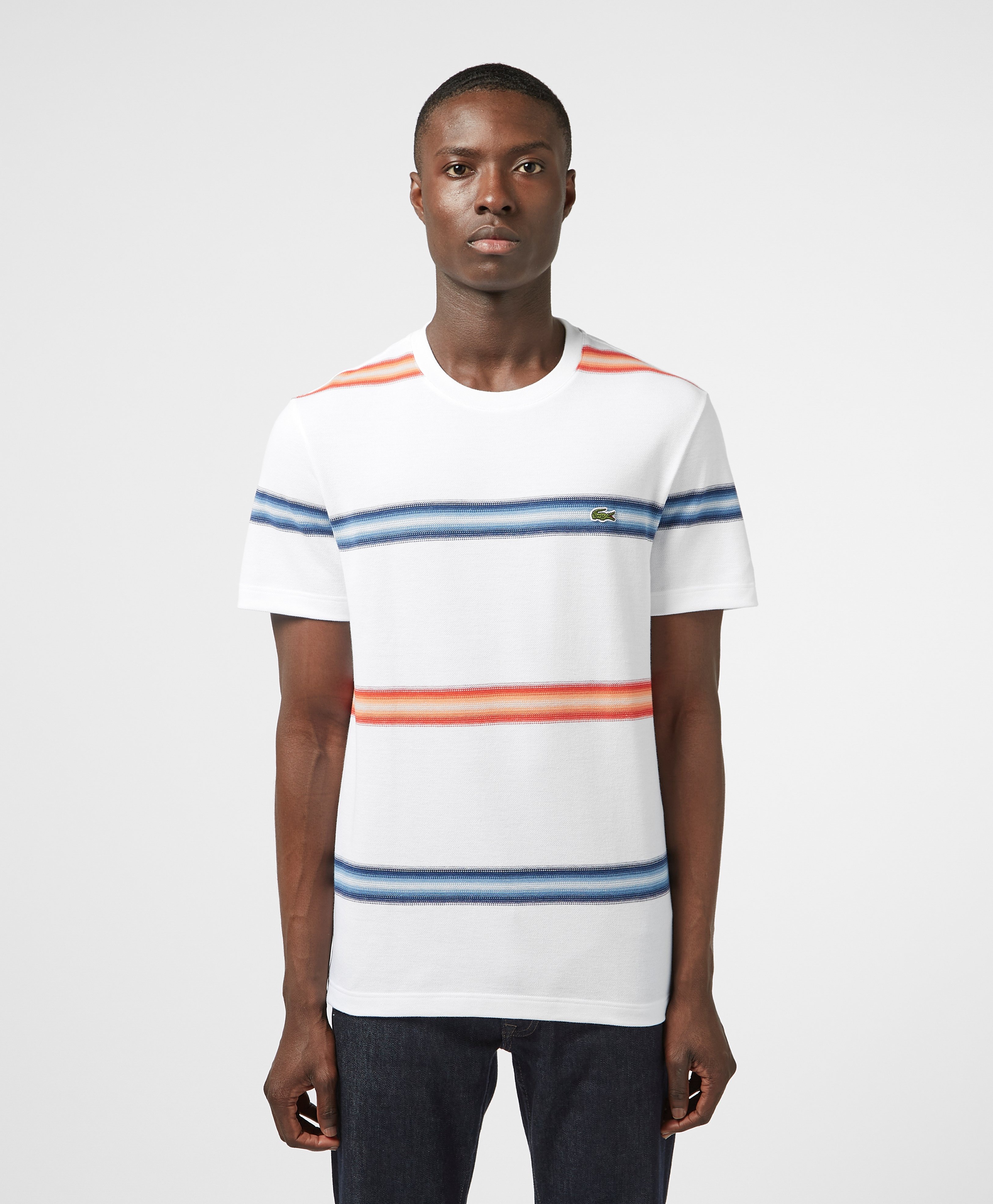 Lacoste Fade Stripe Short Sleeve T-Shirt | scotts Menswear
