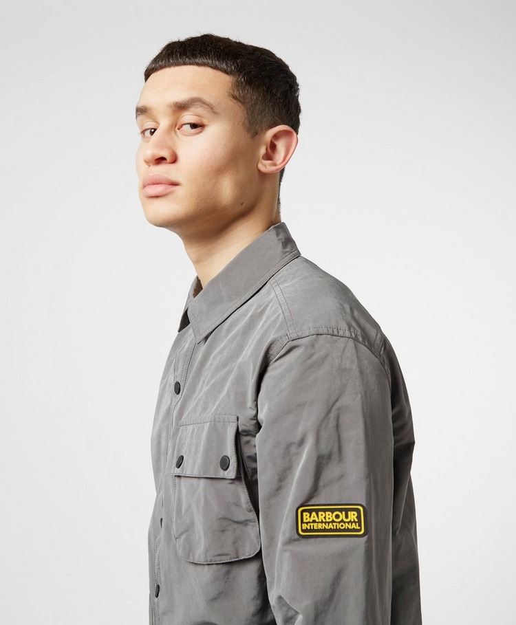 barbour international tyre button overshirt