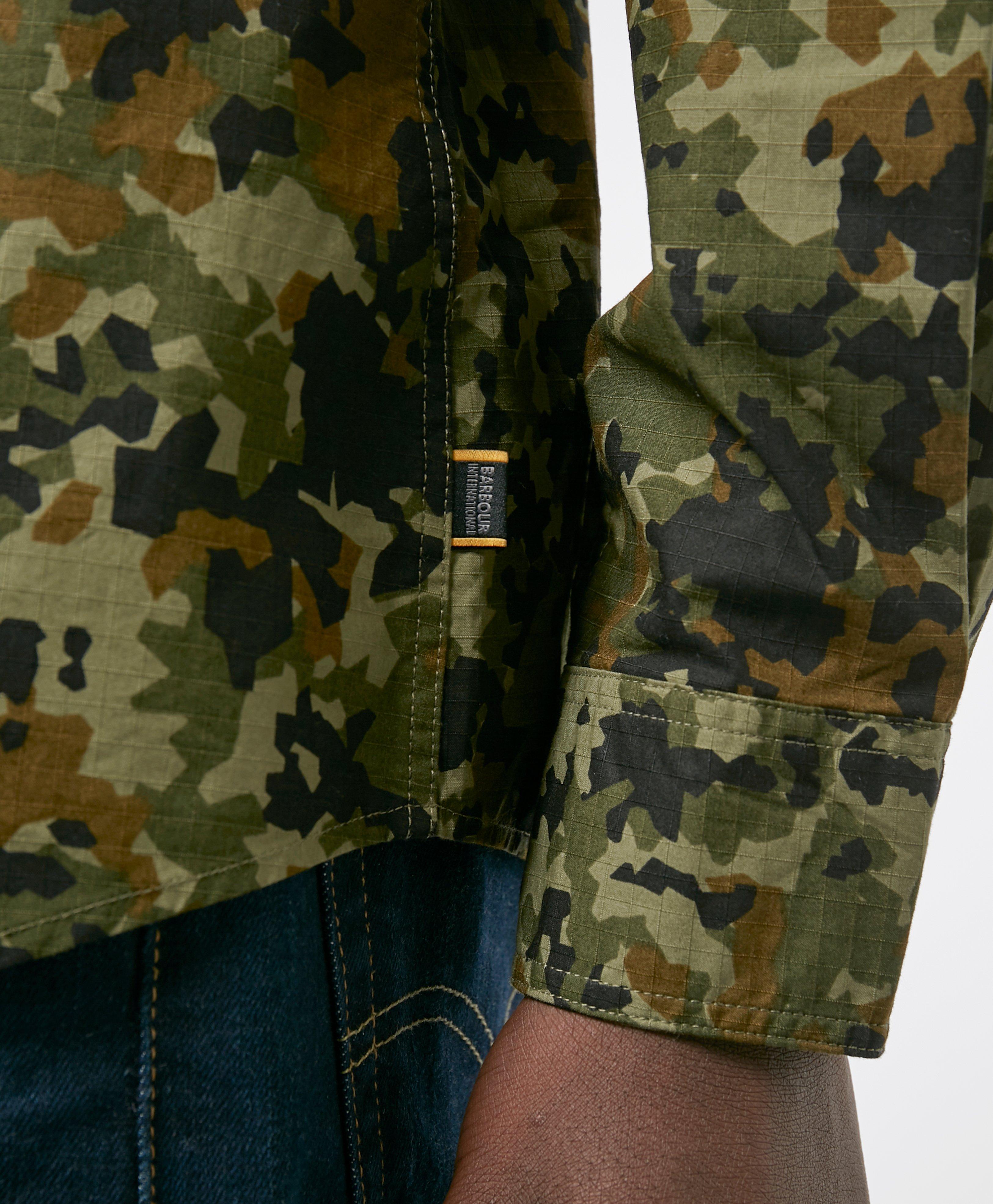 barbour international camo overshirt