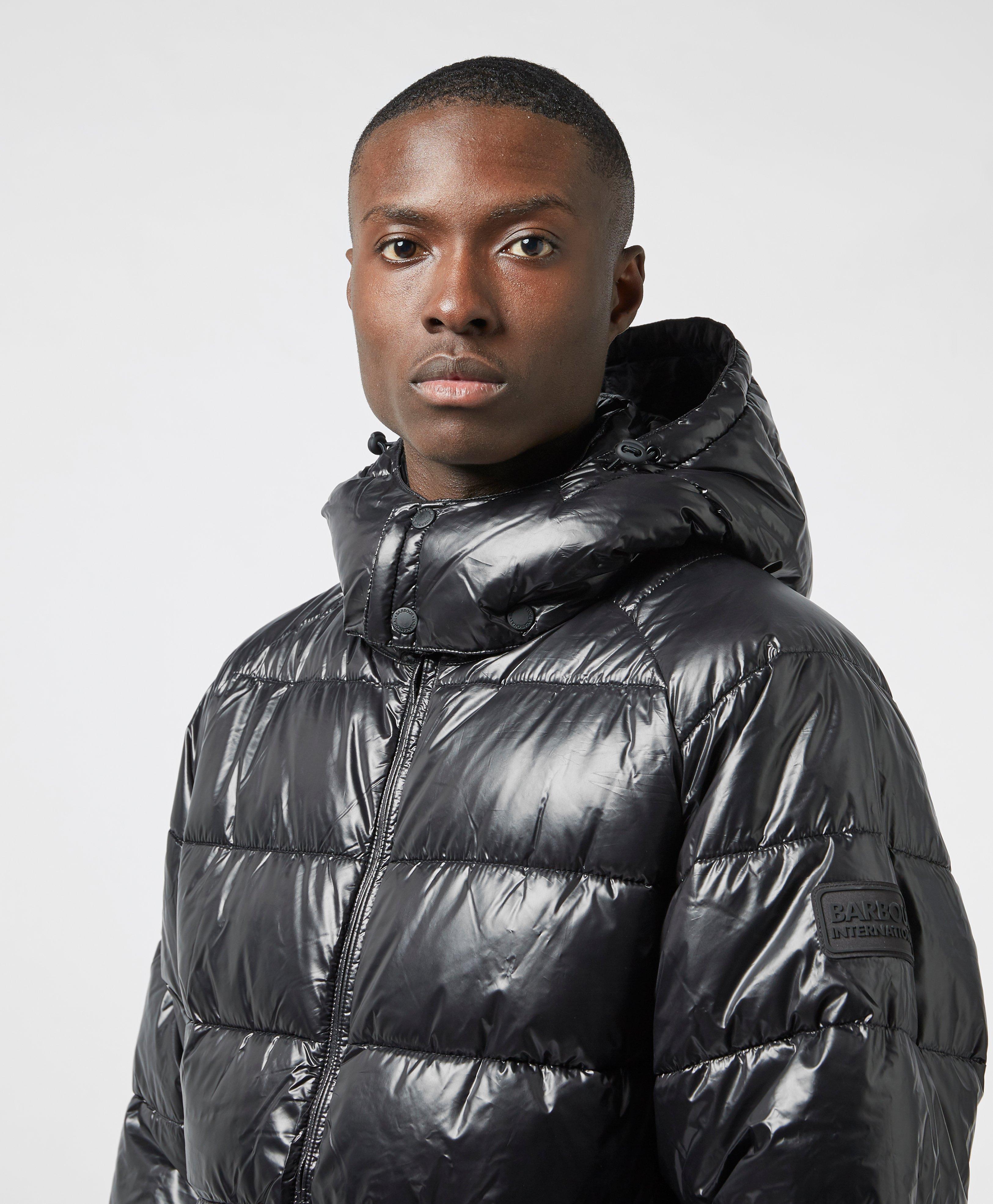 barbour black padded coat