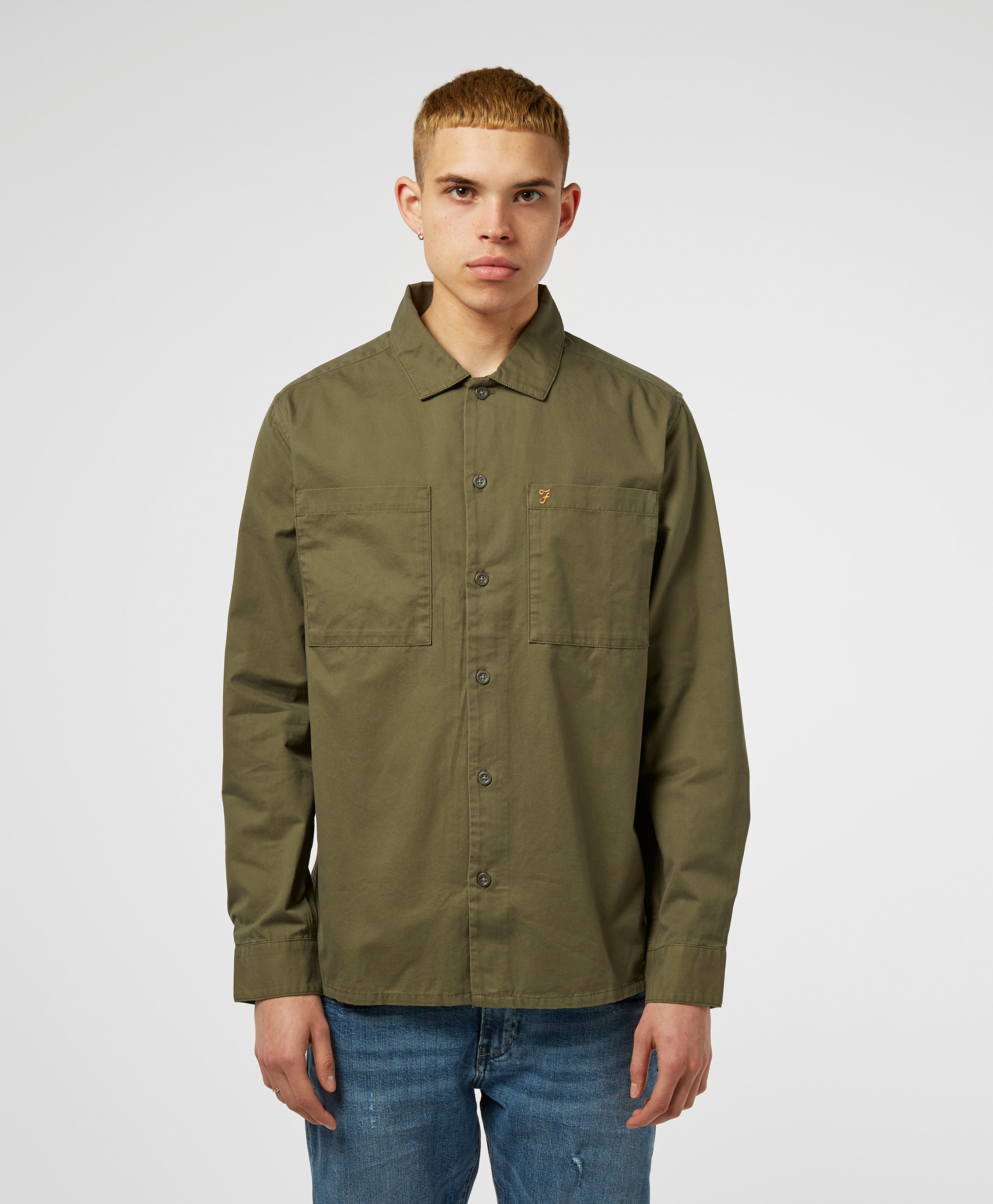 washed twill overshirt