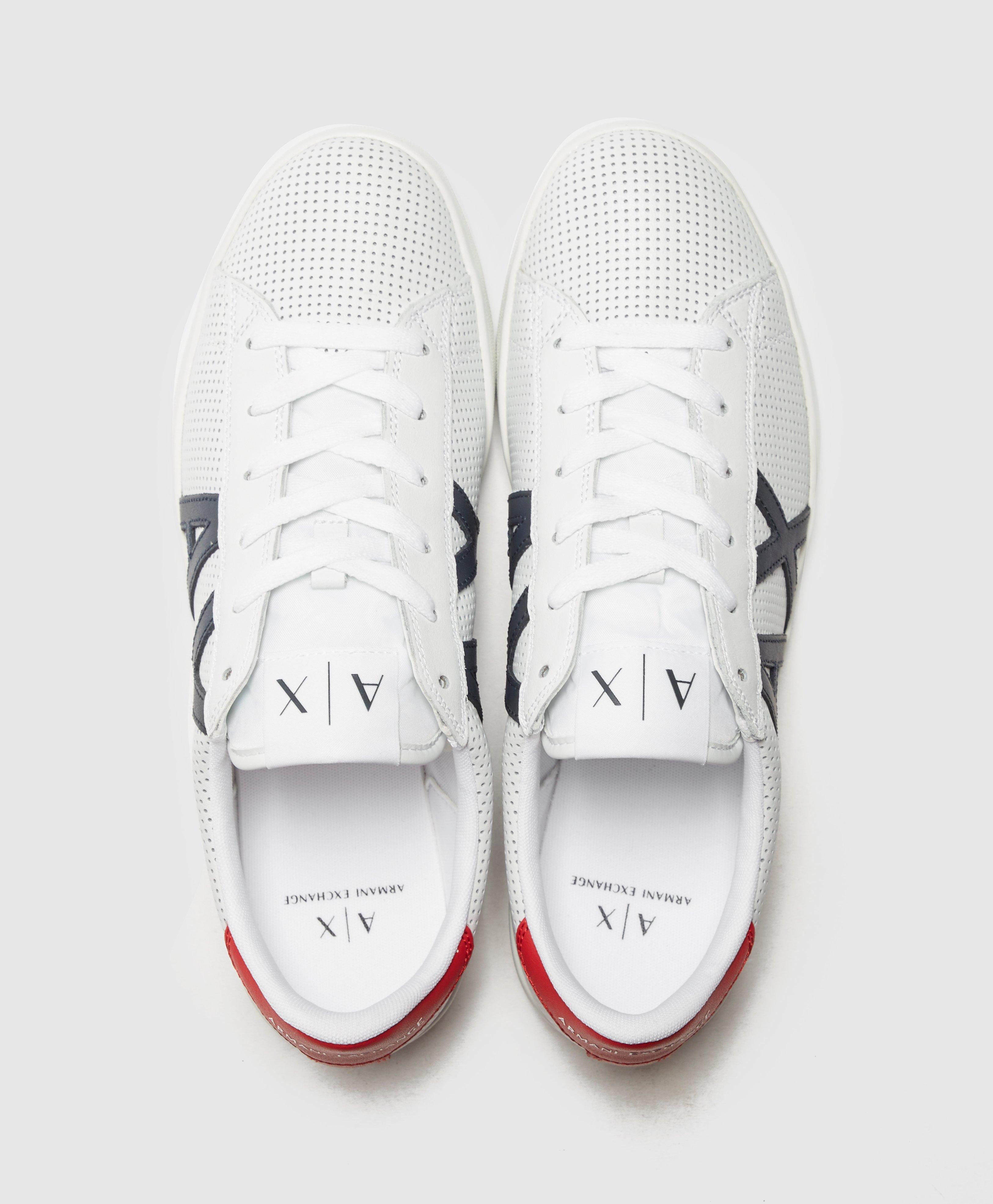 armani exchange perforated leather trainers