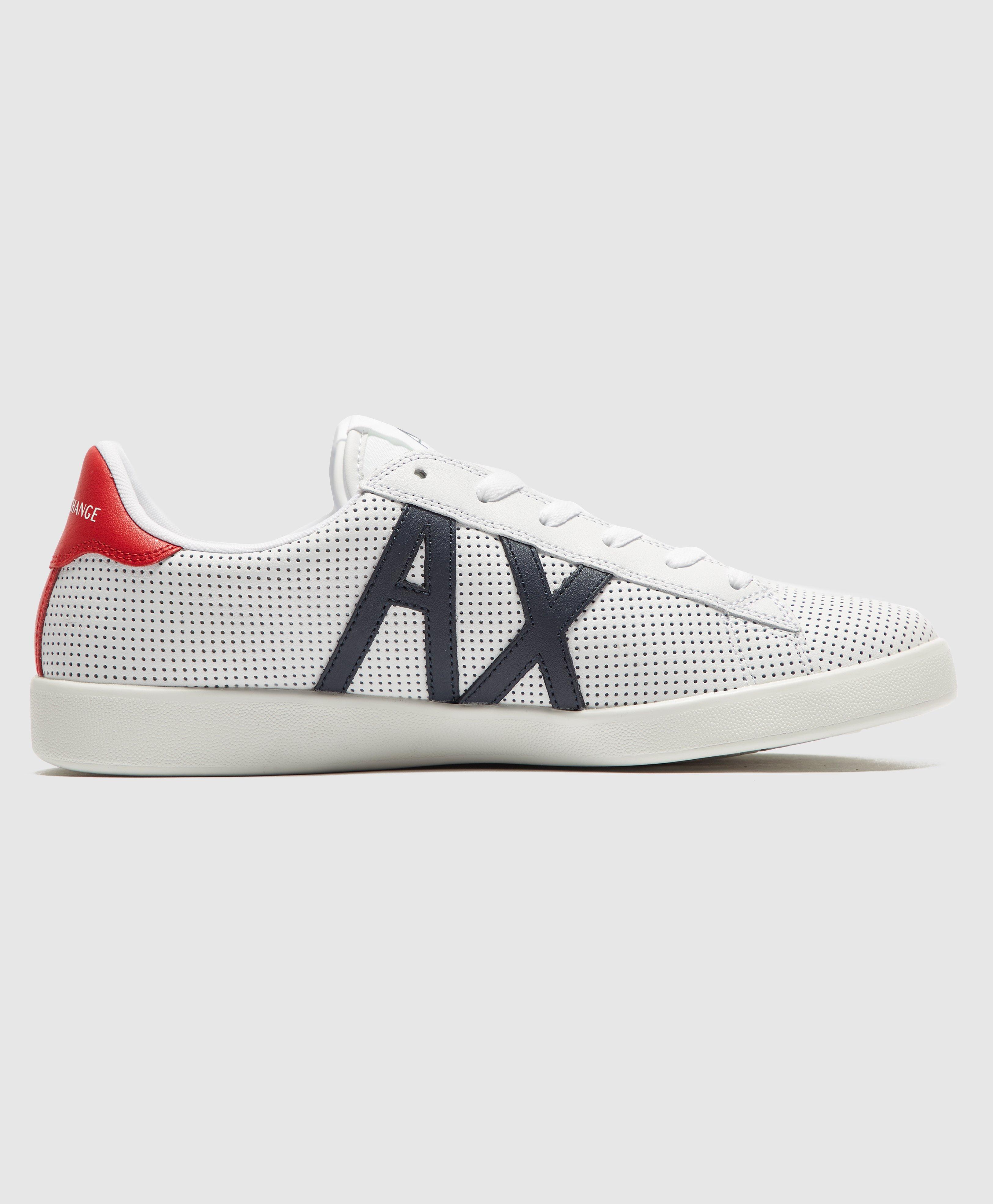 armani exchange perforated leather trainers