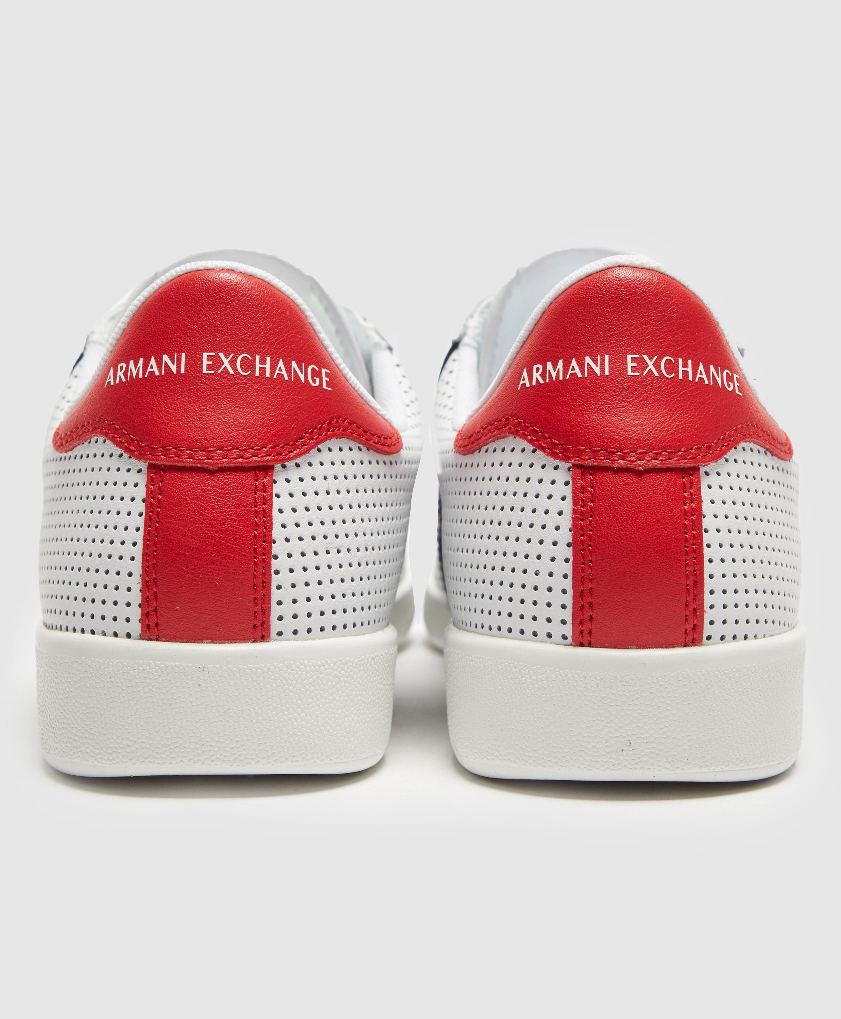 armani exchange perforated leather trainers