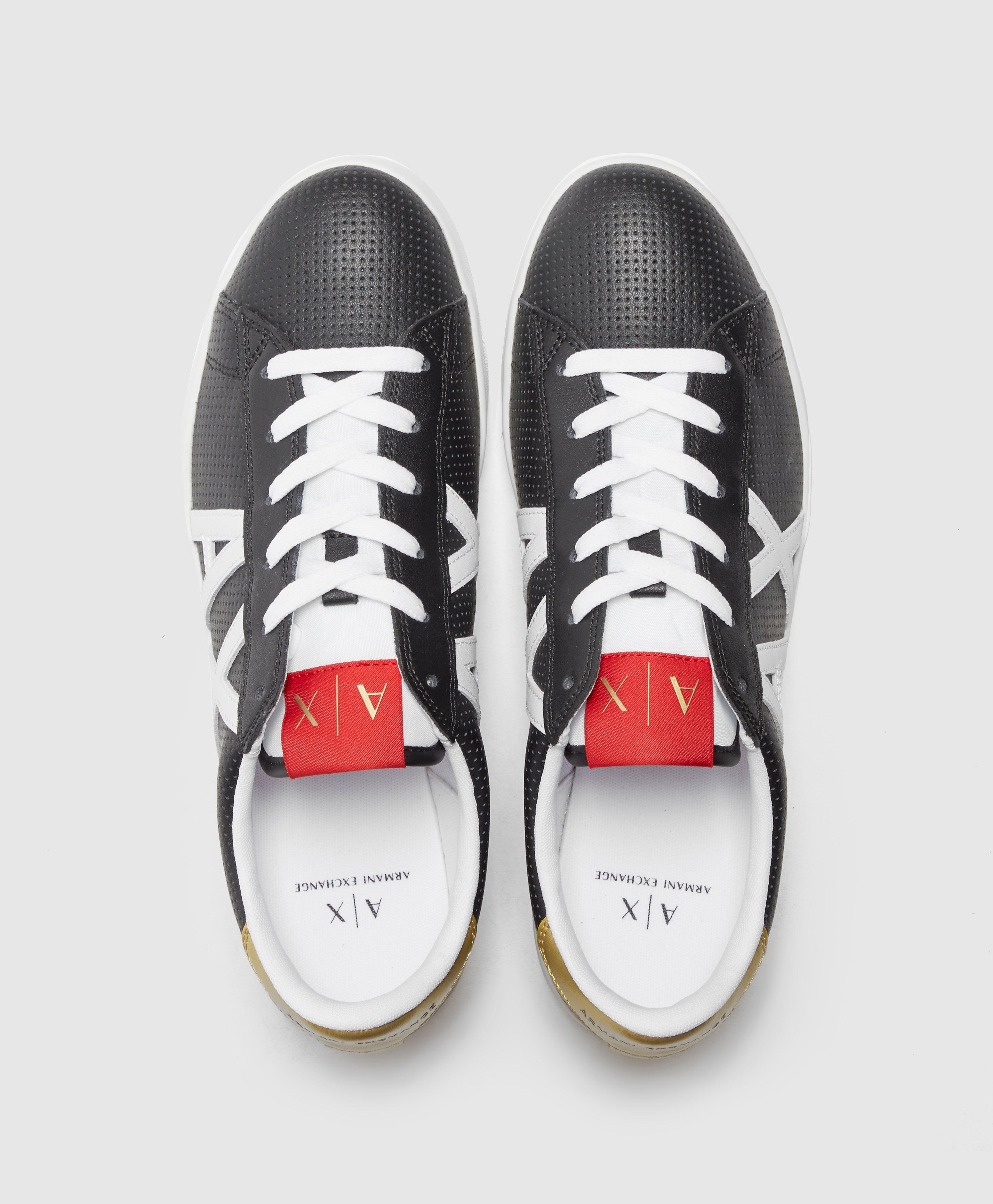 armani exchange perforated leather trainers