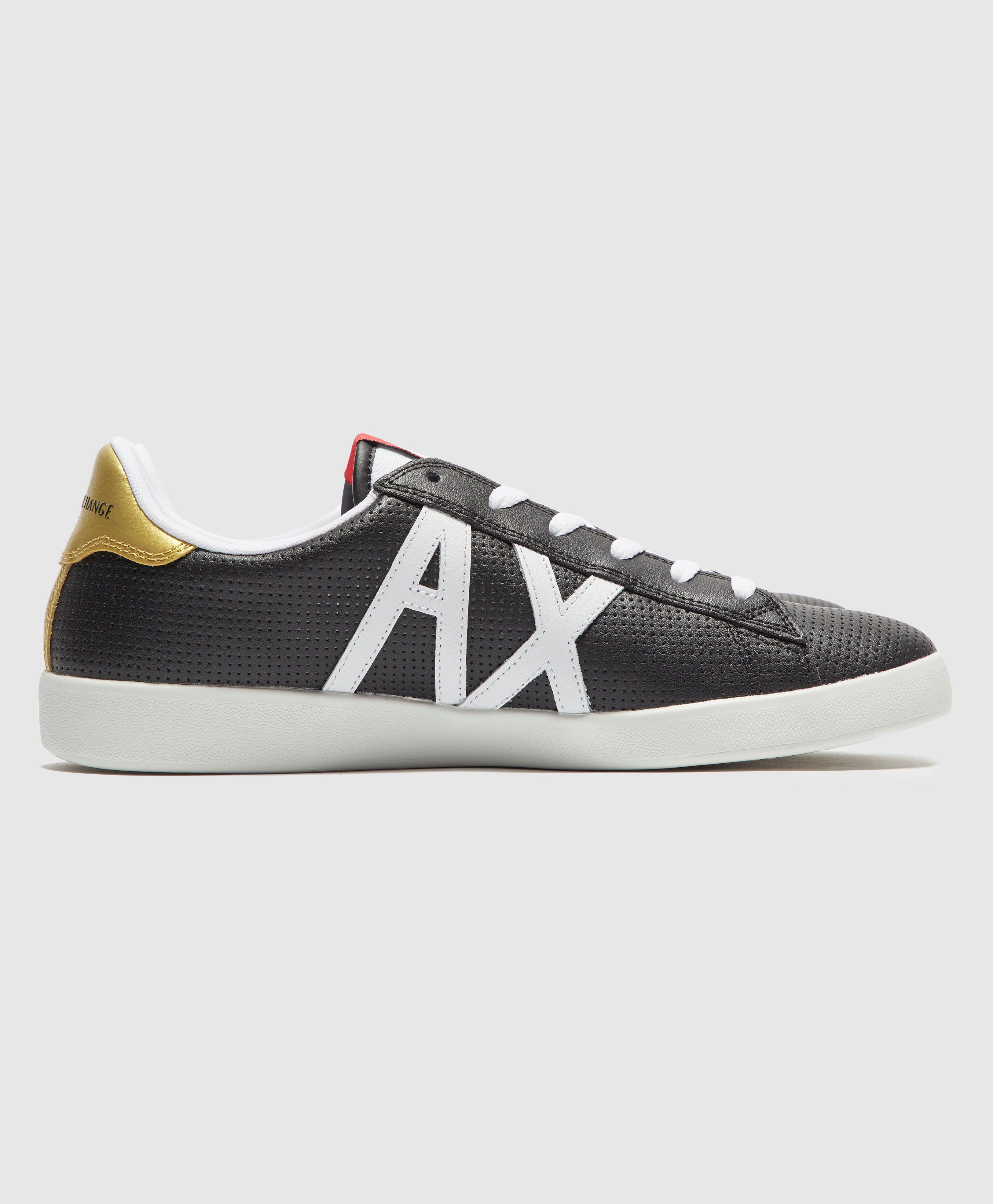 armani exchange perforated leather trainers