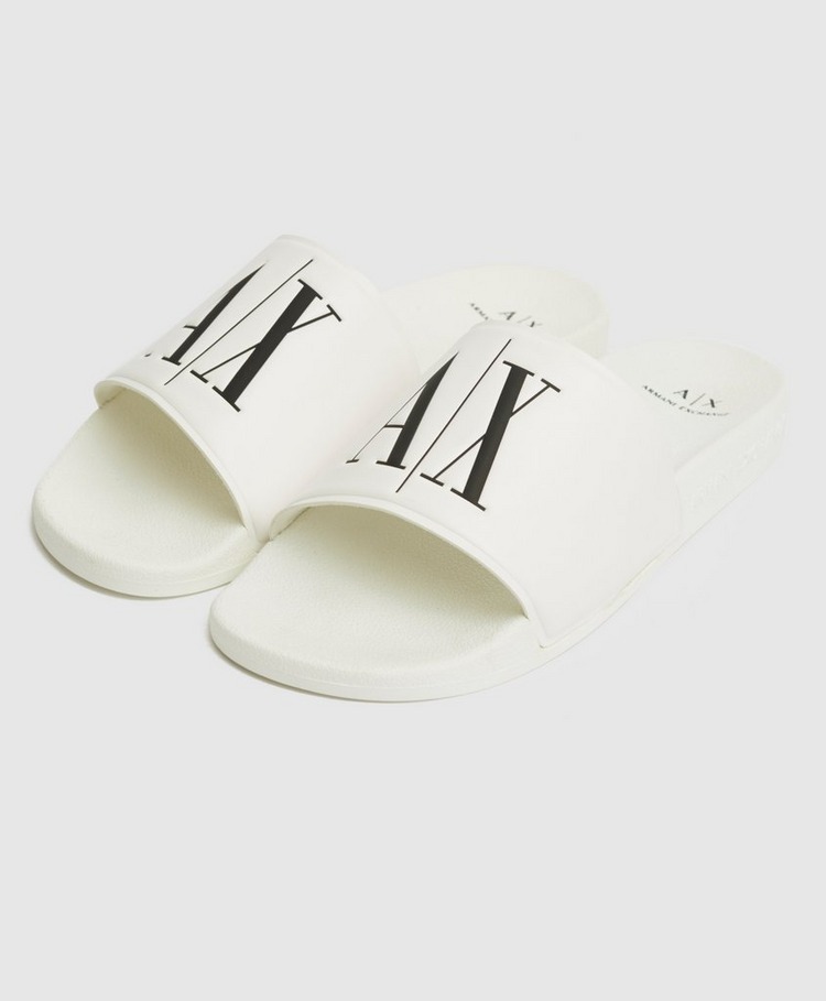 white armani slides