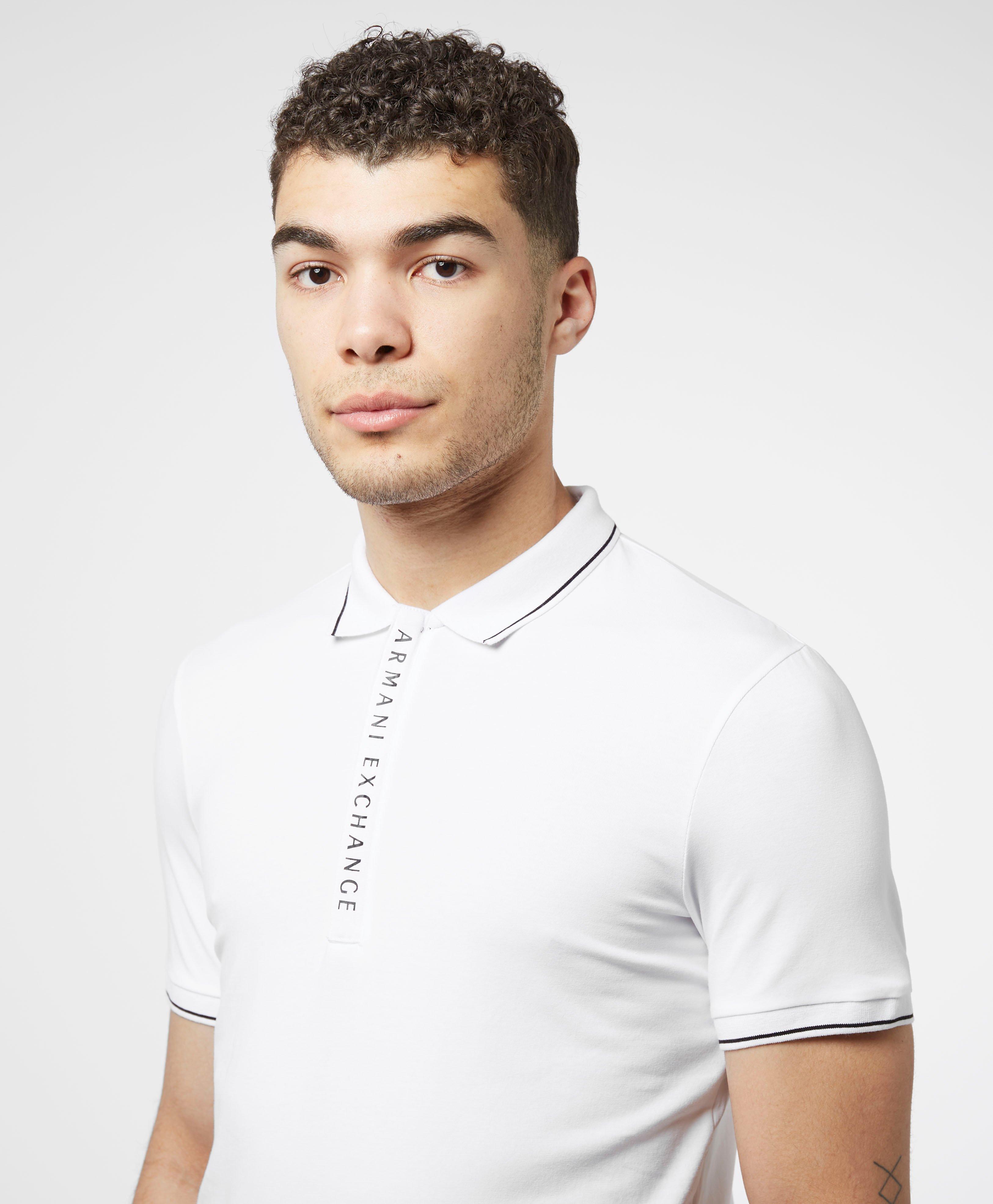 armani exchange logo placket polo