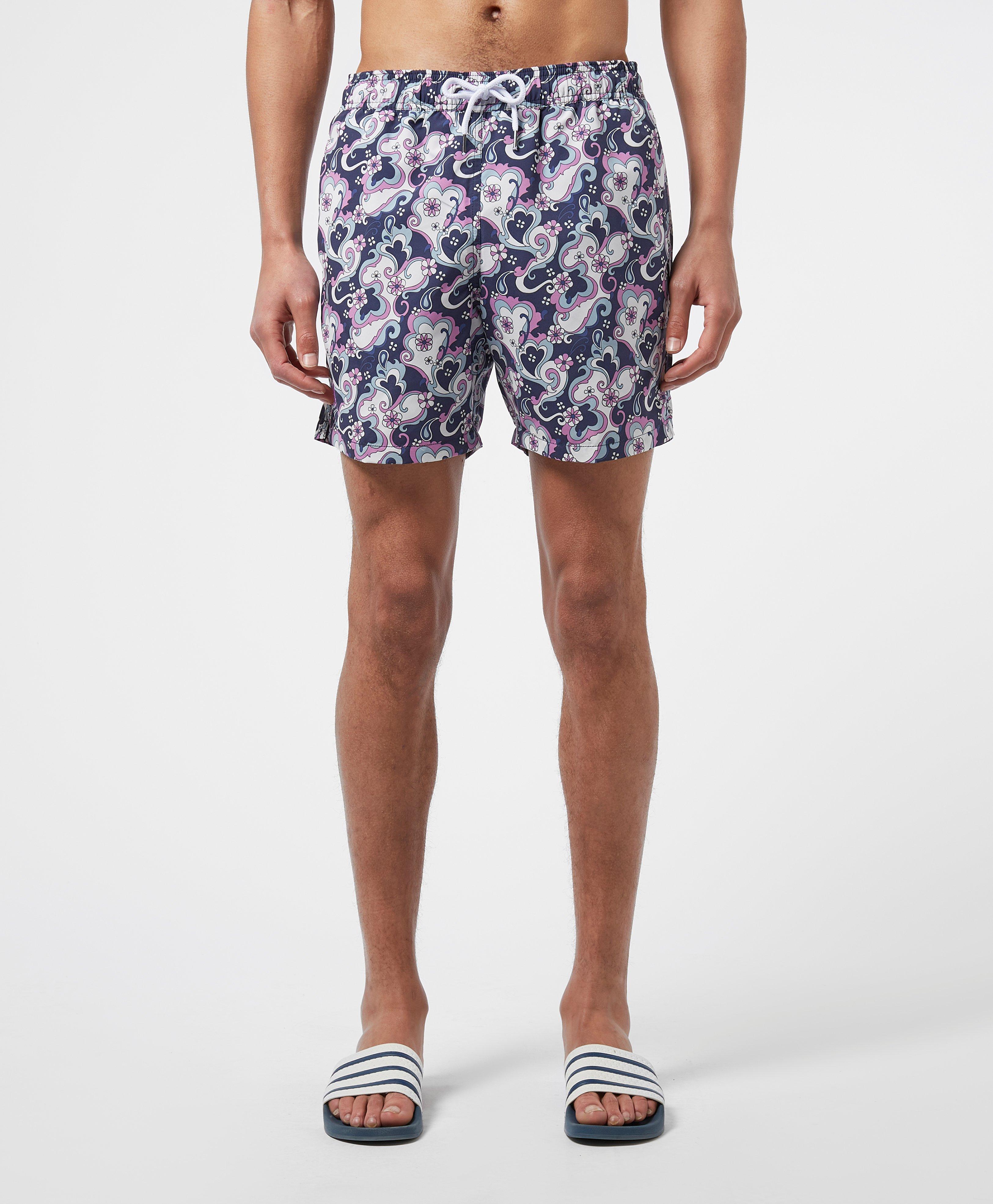 pretty green paisley swim shorts