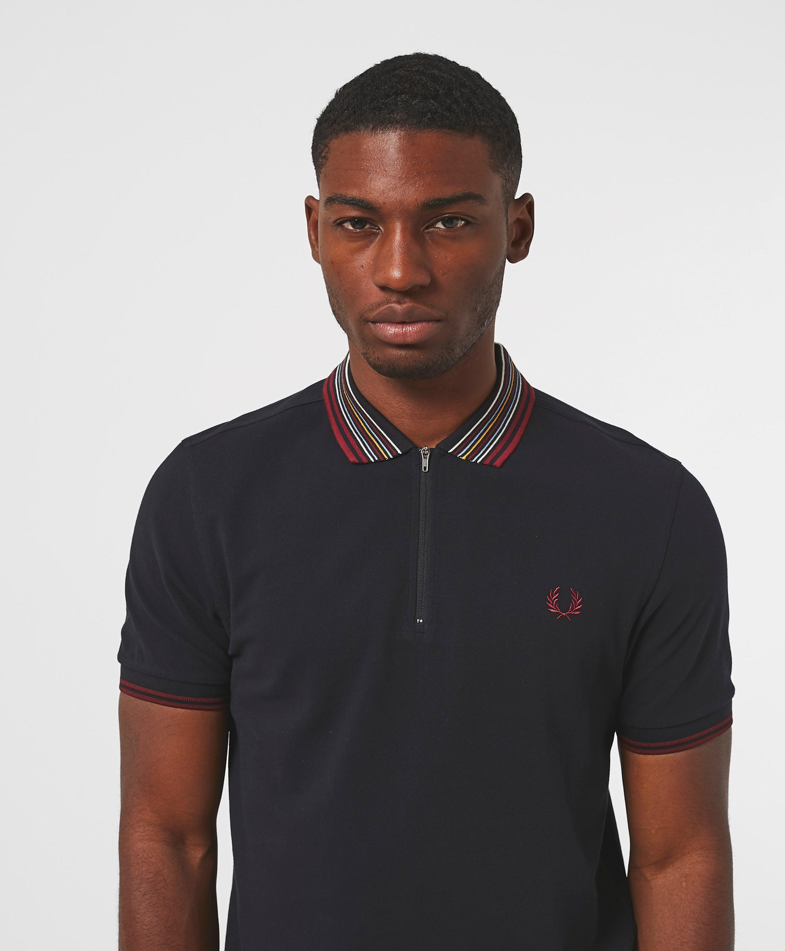 fred perry zip polo shirt