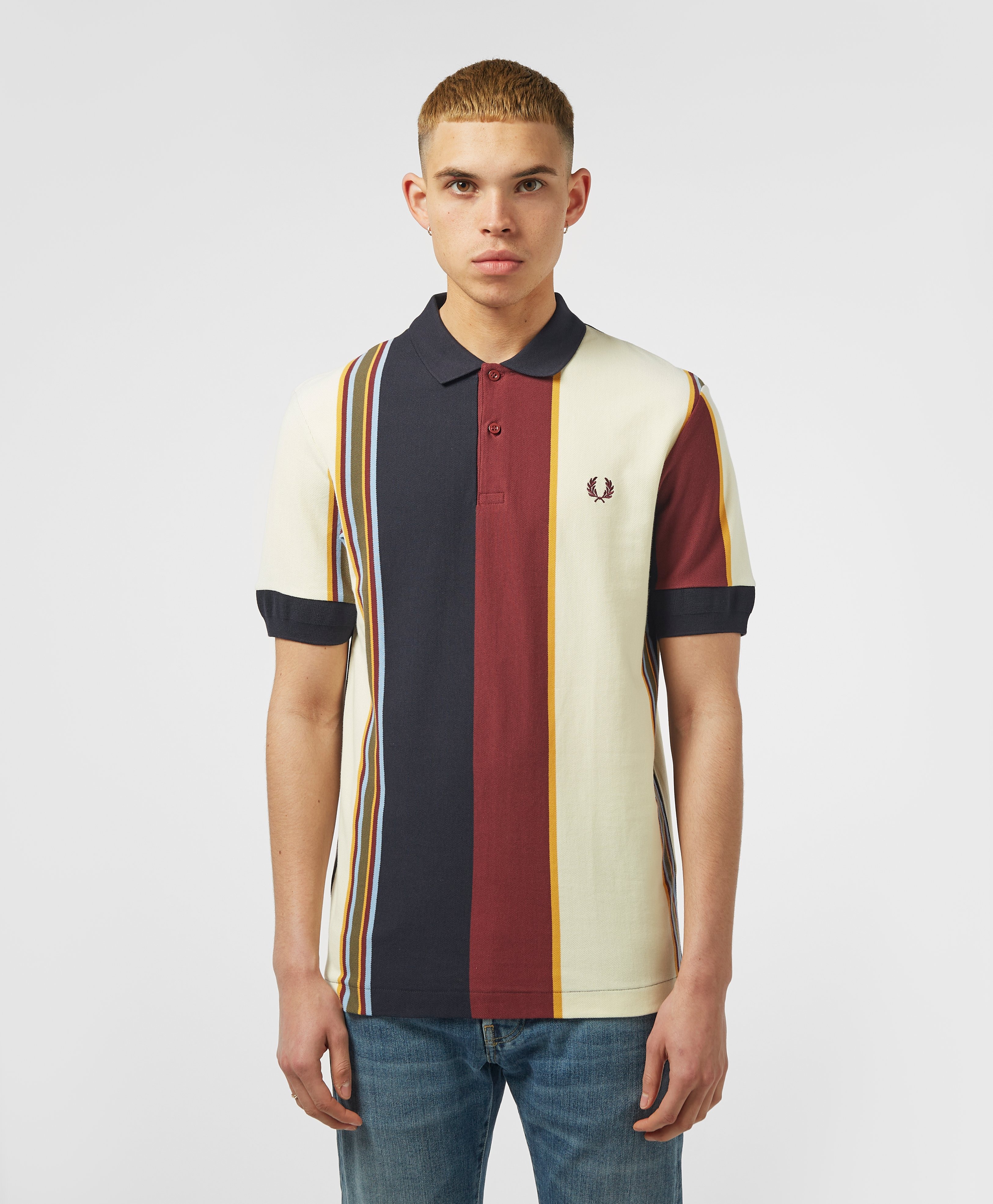 Fred Perry Vertical Stripe Short Sleeve Polo Shirt | scotts Menswear