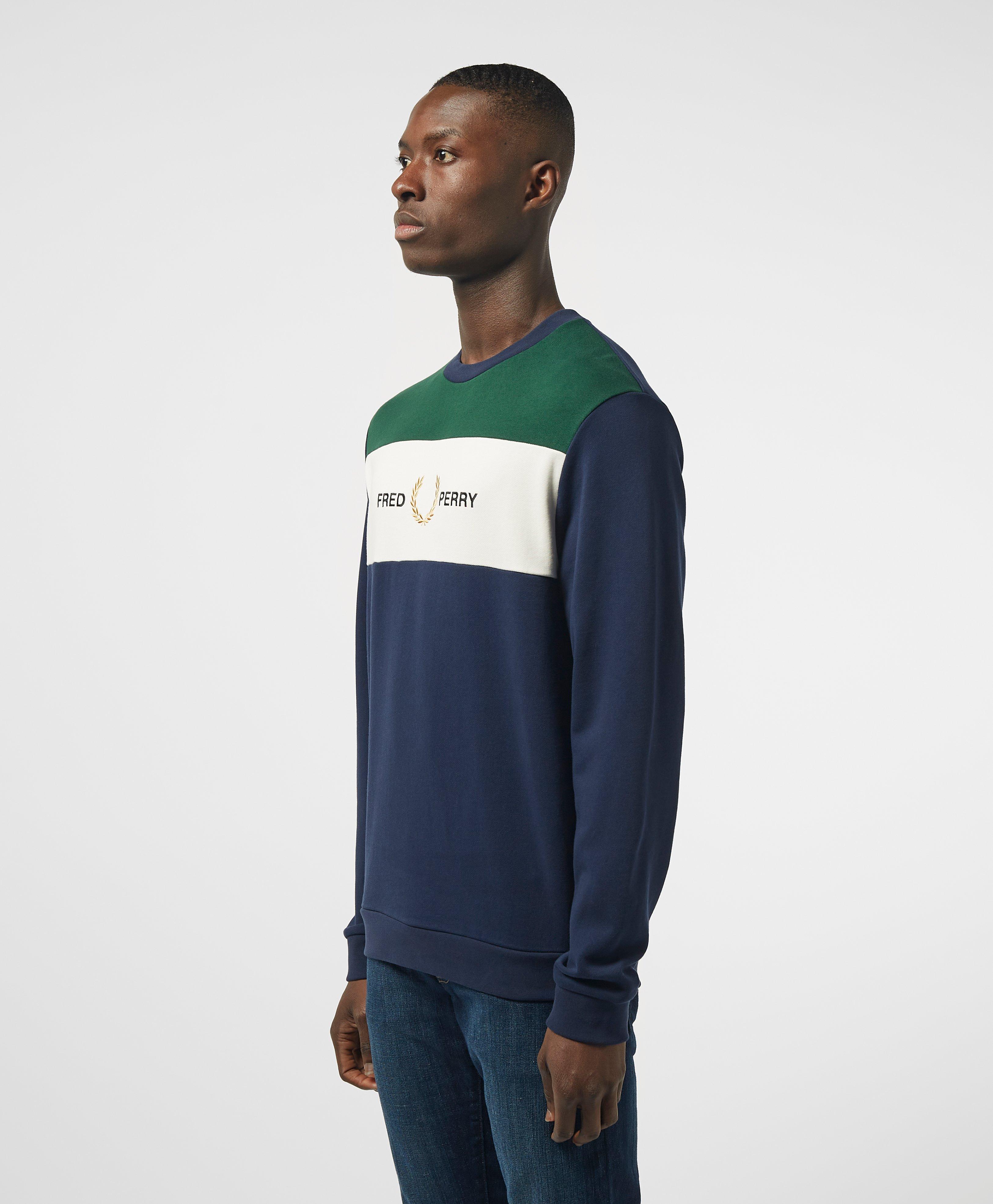 fred perry embroidered panel sweatshirt