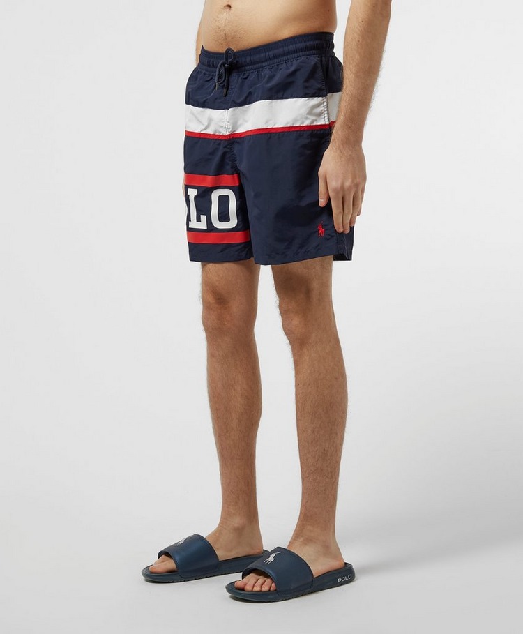 black polo swim shorts