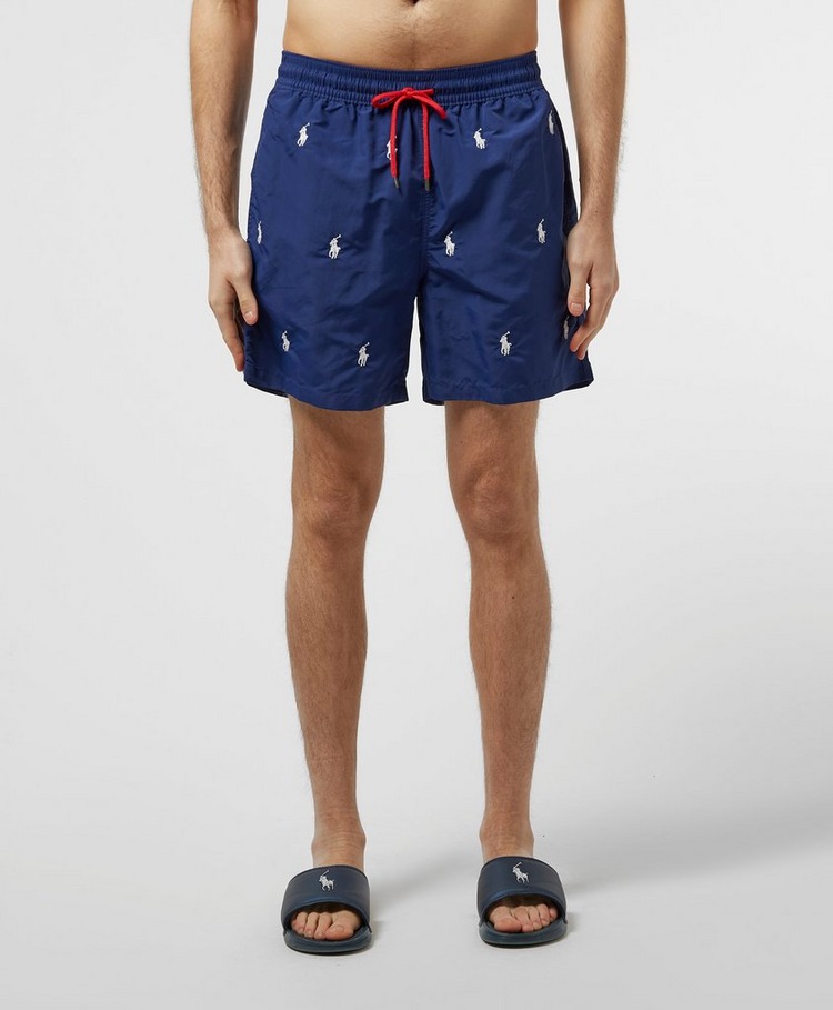 black polo swim shorts