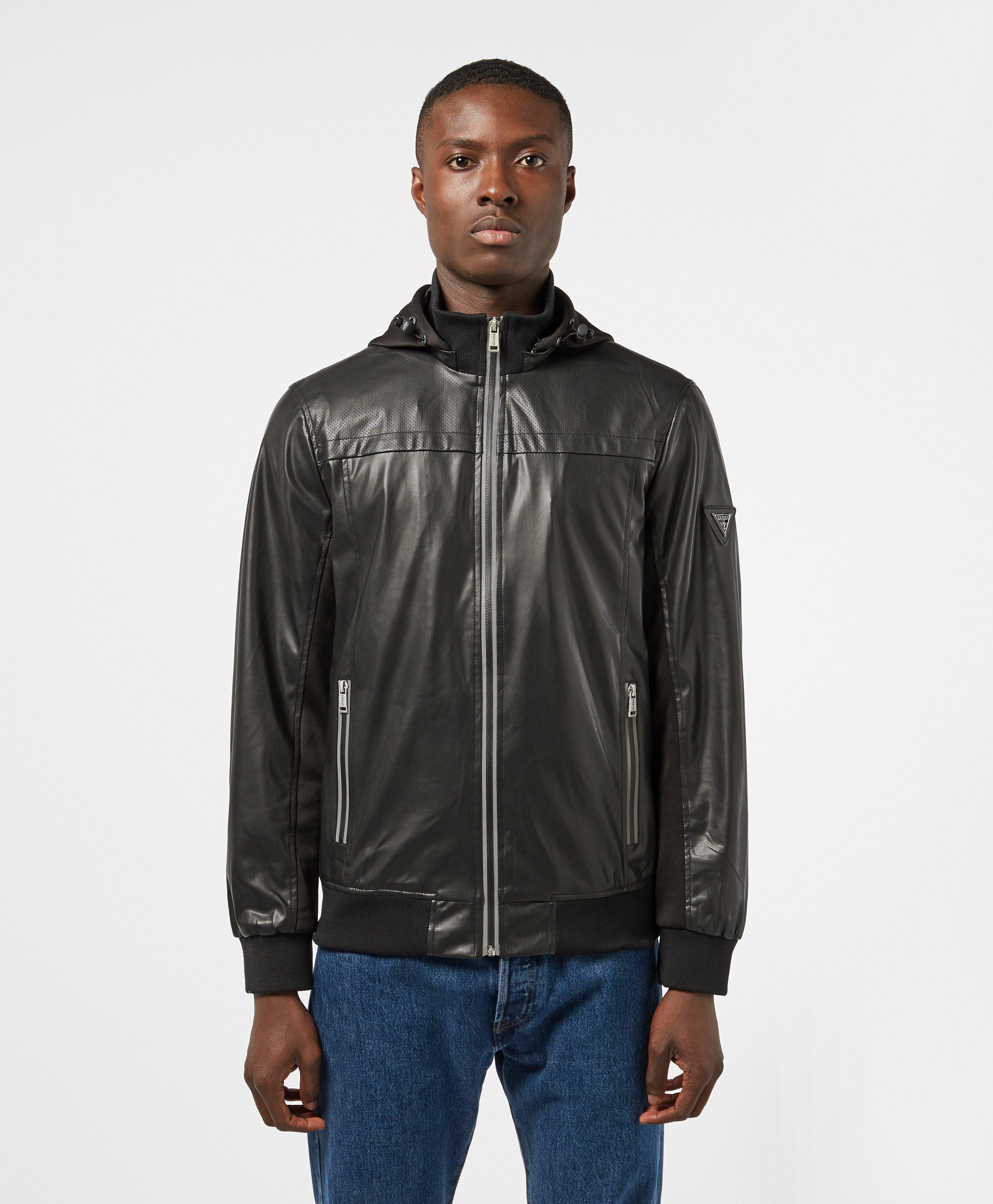guess leather bomber jacket