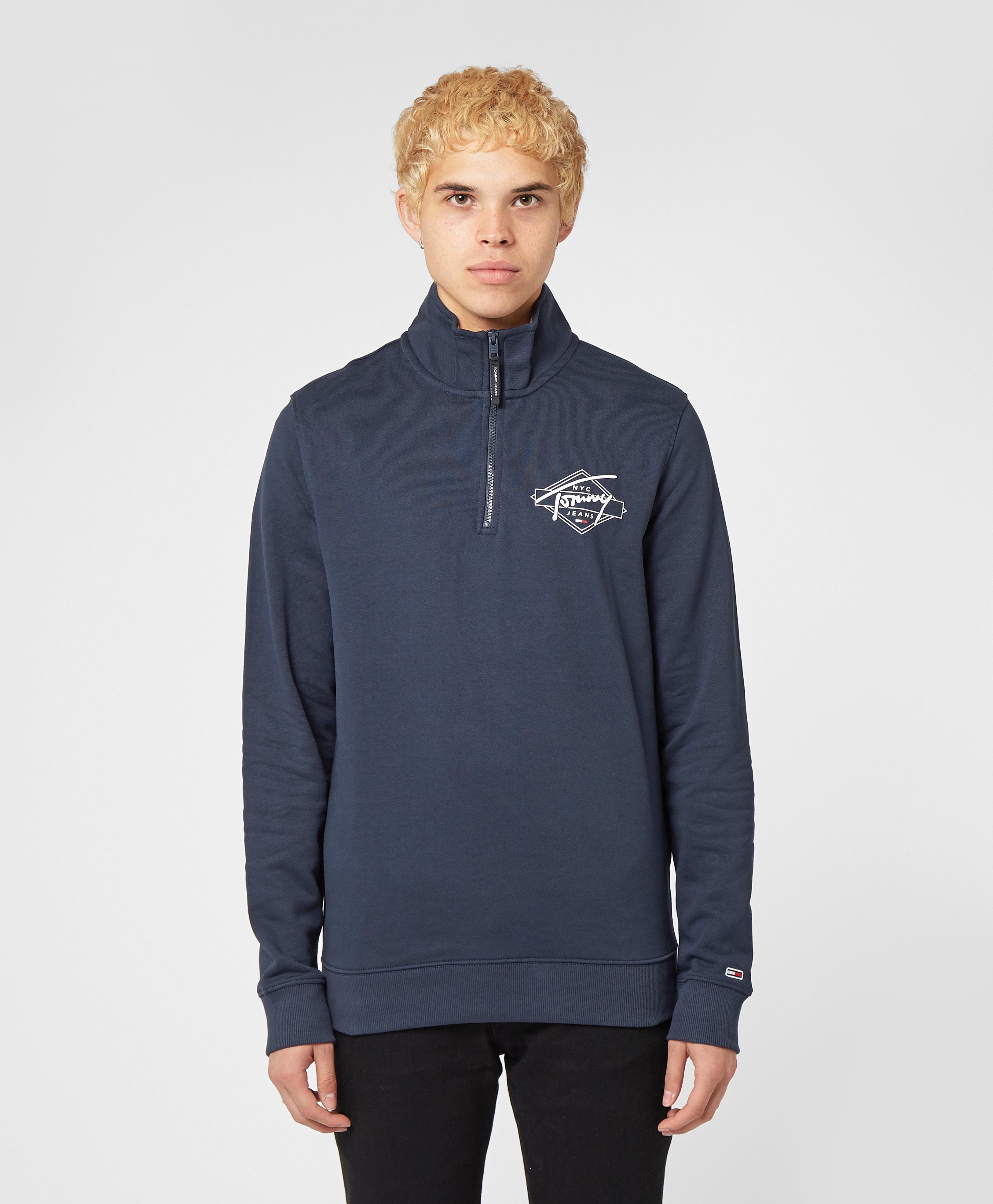 Download Blue Tommy Jeans Tonal Mock Fleece | scotts Menswear