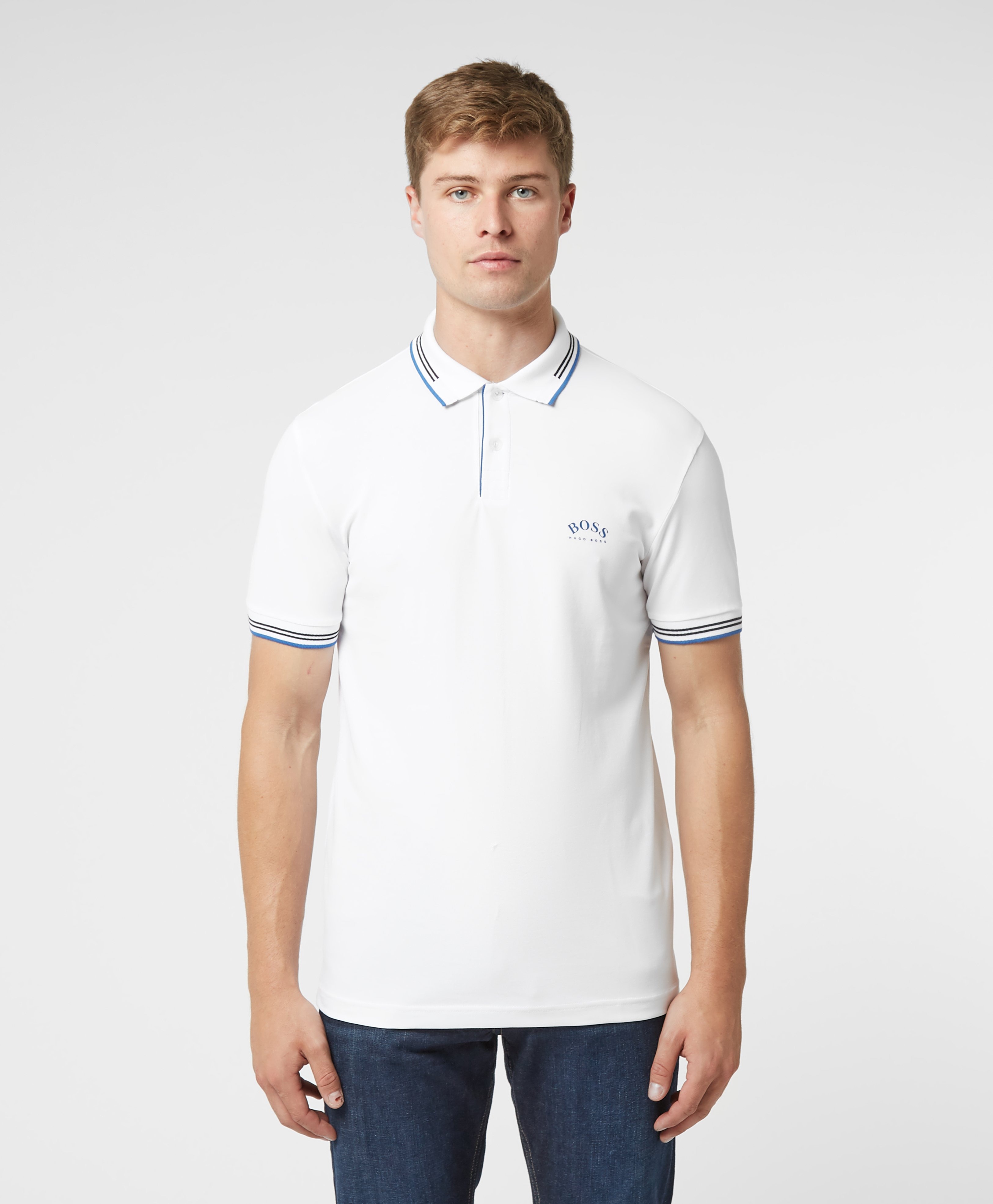 BOSS Paul Curved Logo Short Sleeve Polo Shirt | scotts Menswear
