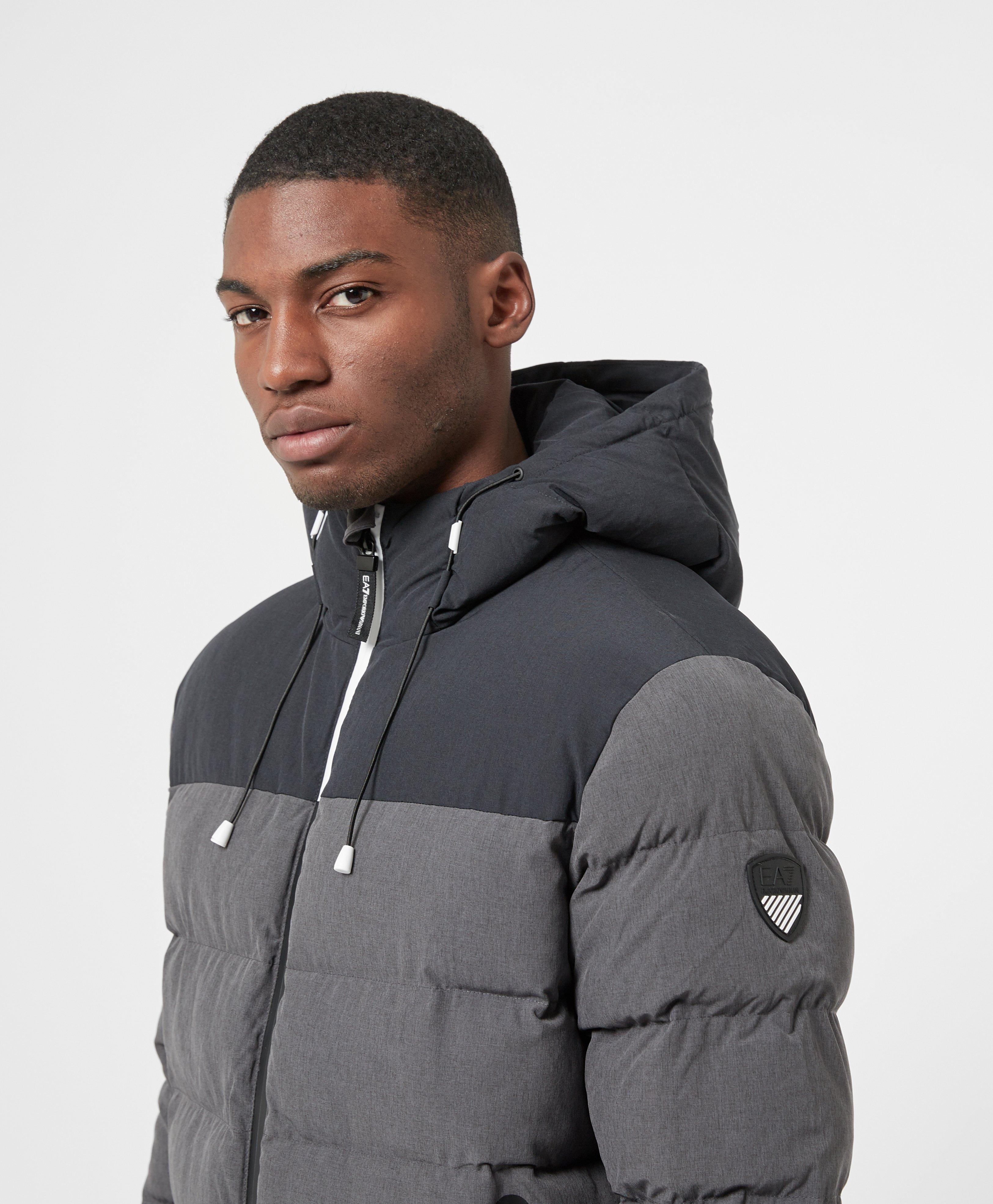 emporio armani block down padded jacket