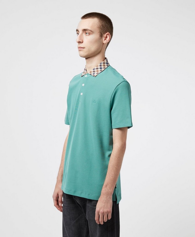 Aquascutum Club Check Collar Short Sleeve Polo Shirt | scotts Menswear