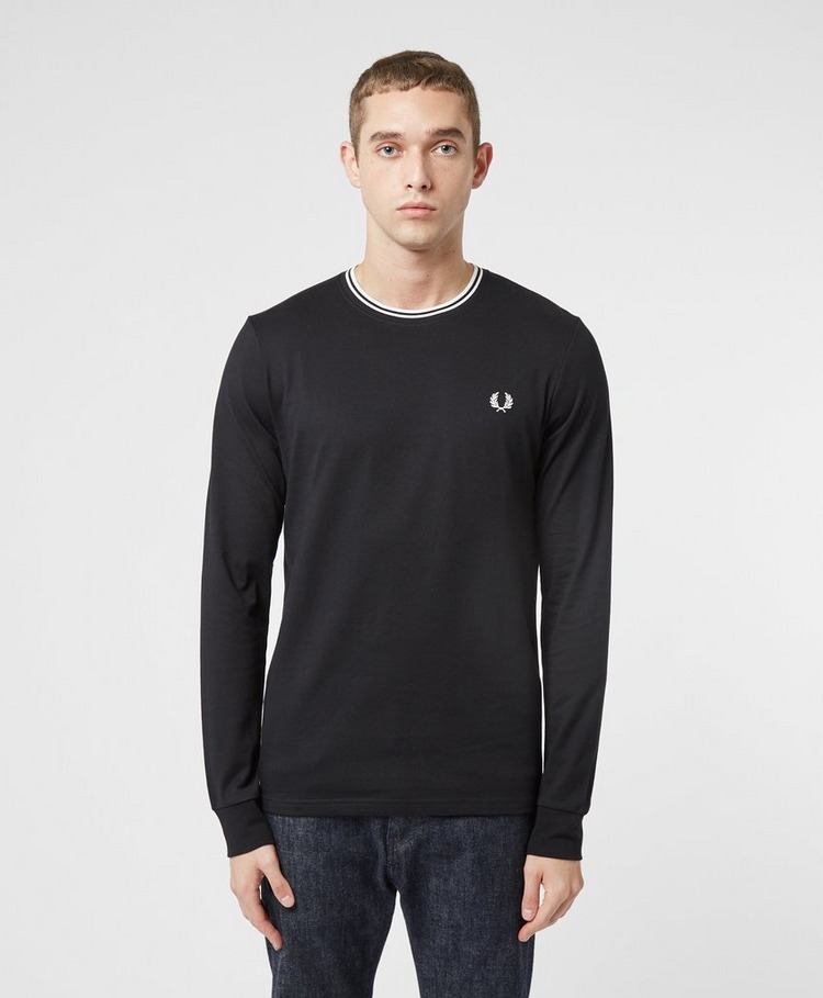 fred perry long sleeve t shirt white