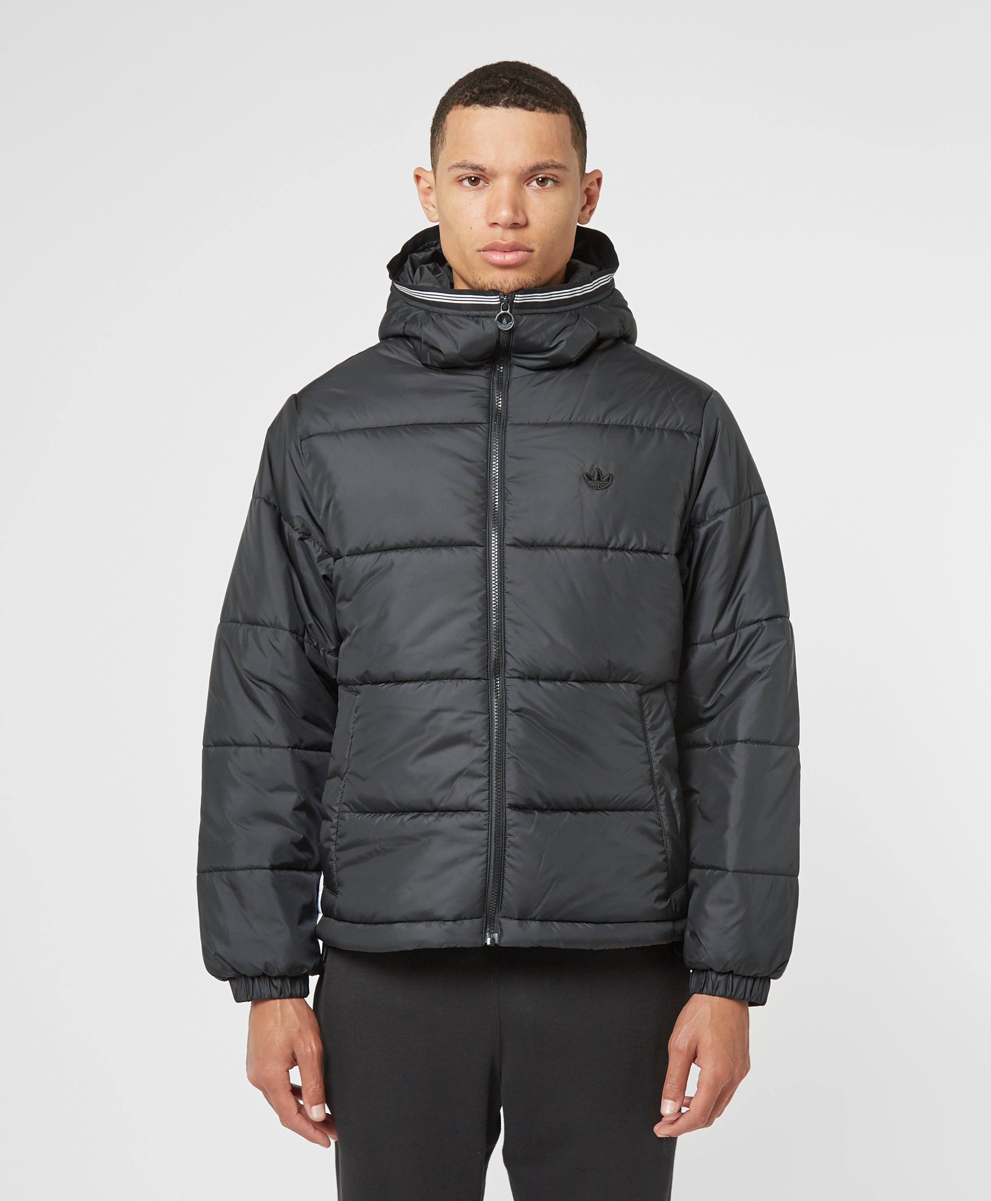 adidas originals three stripe padded jacket in black