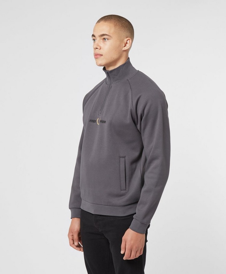 Fred Perry Half Zip Logo Sweatshirt - Exclusive | scotts Menswear
