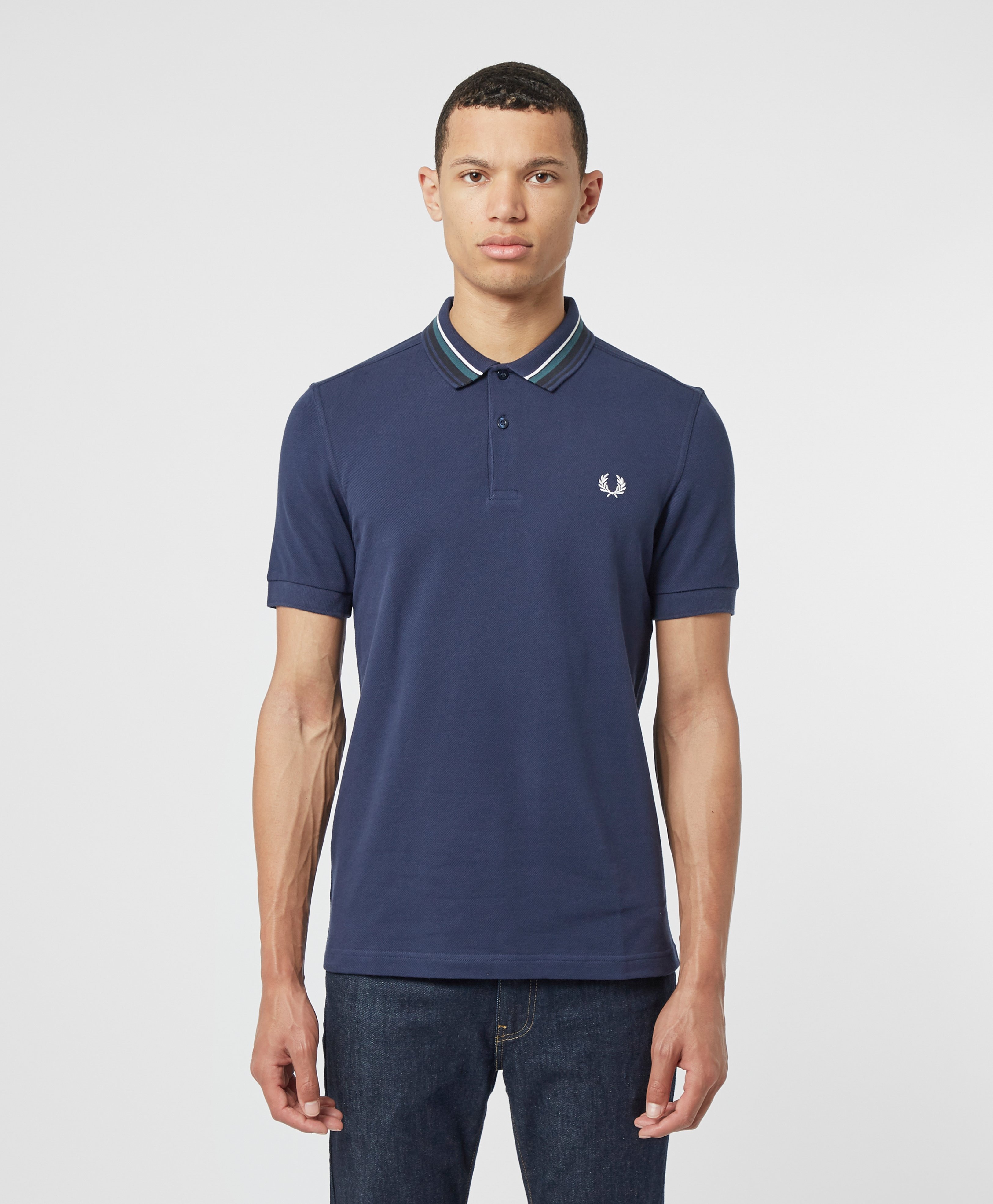 Fred Perry Striped Collar Short Sleeve Polo Shirt | scotts Menswear