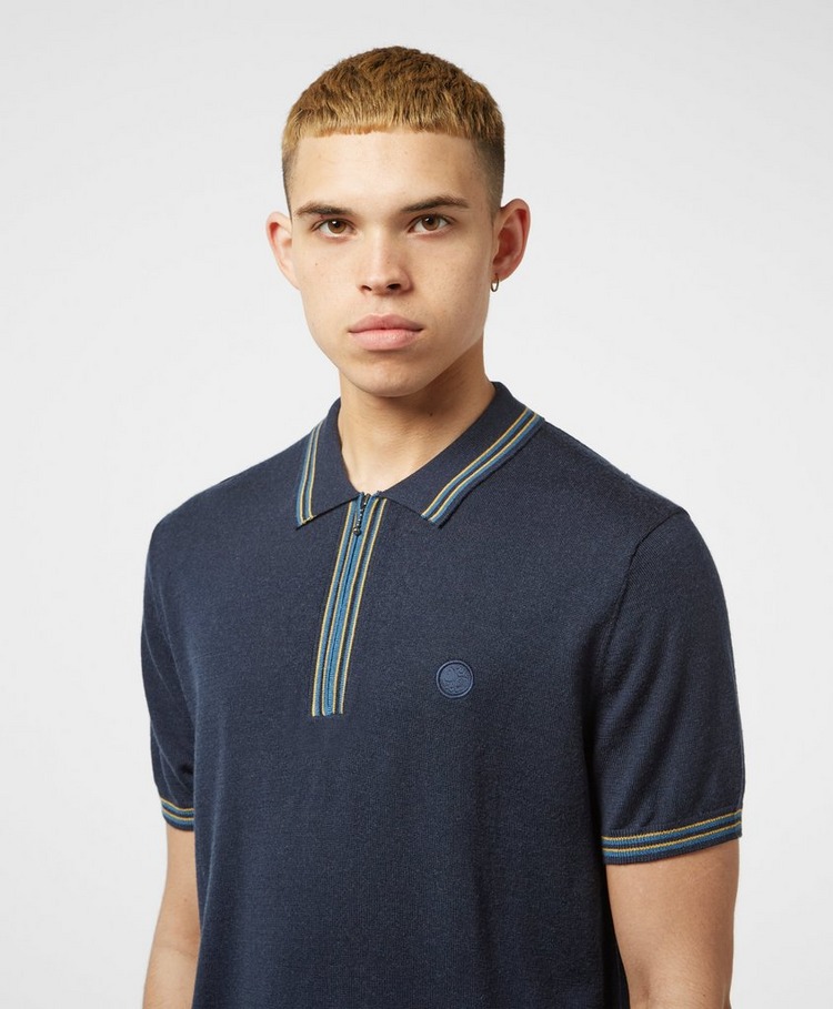 Pretty Green Quarter Zip Short Sleeve Polo Shirt | scotts Menswear