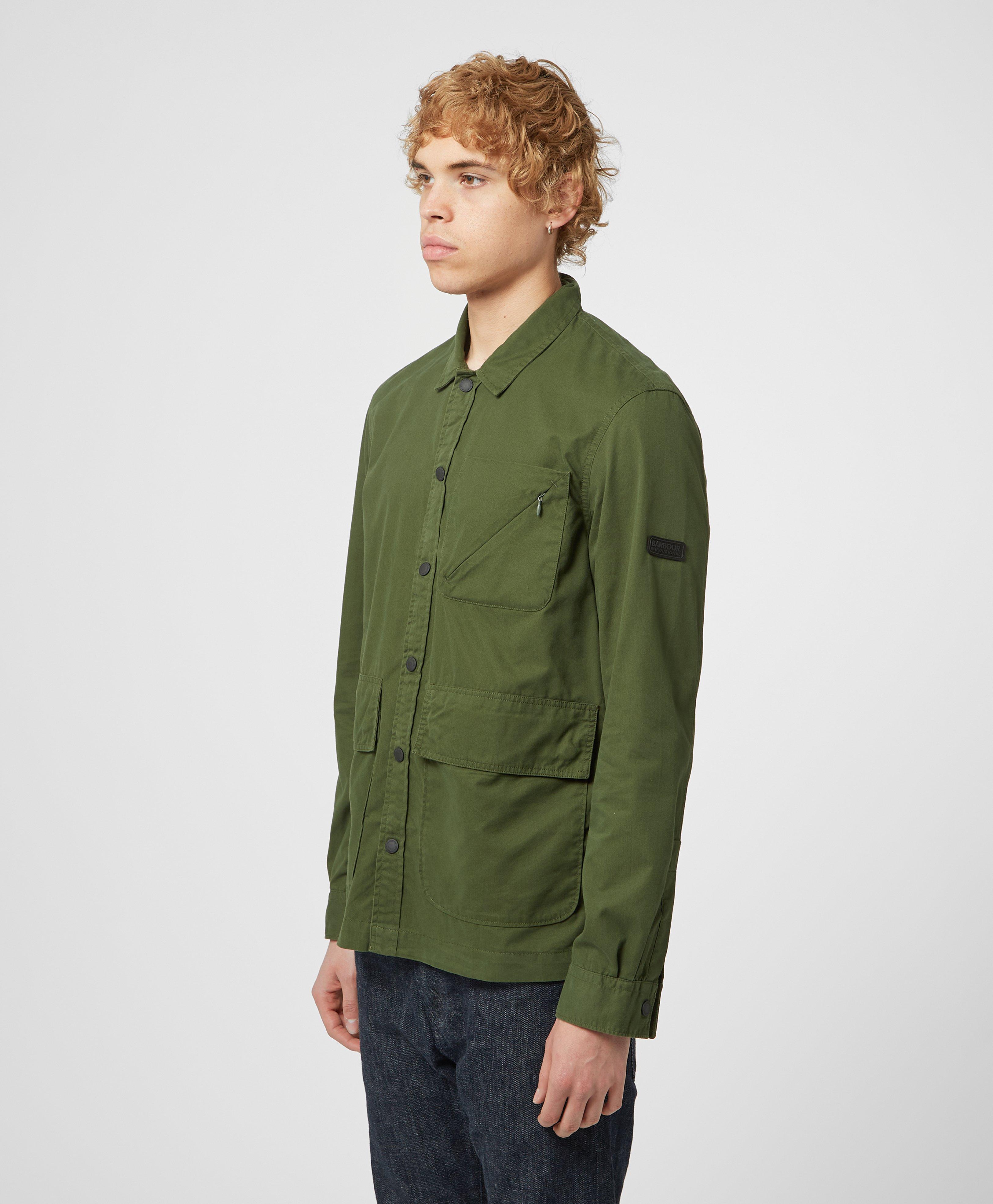 barbour green overshirt