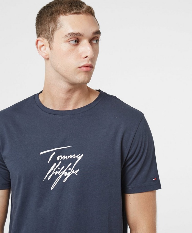 Tommy Hilfiger Script Logo Short Sleeve T-Shirt | scotts Menswear